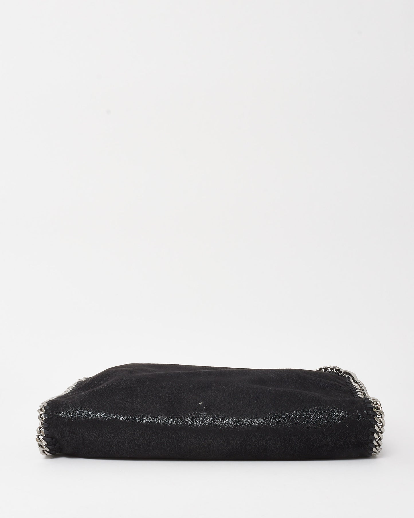 Stella McCartney Black Vegan Leather Falabella Fold Over Shoulder Bag