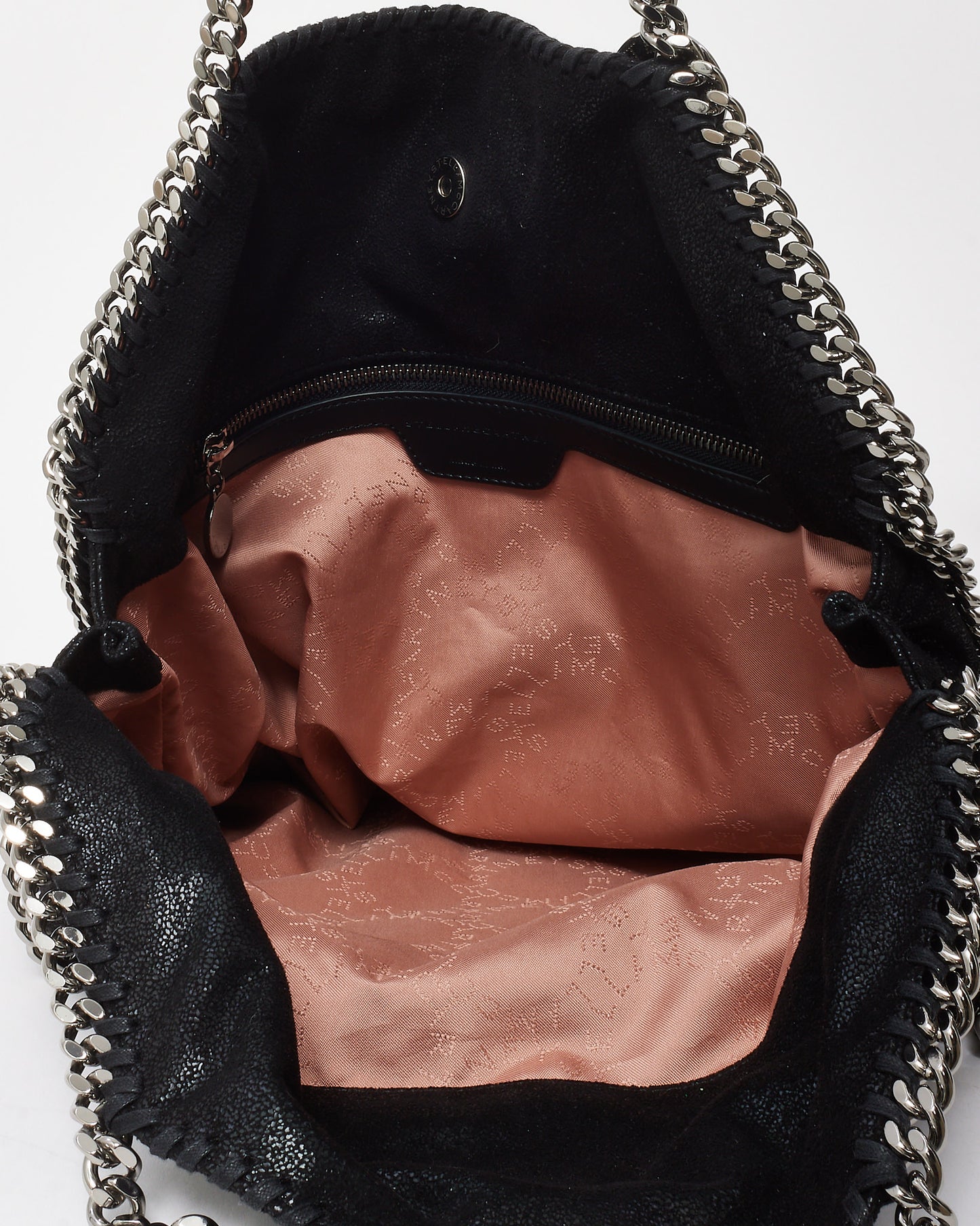 Stella McCartney Black Vegan Leather Falabella Fold Over Shoulder Bag
