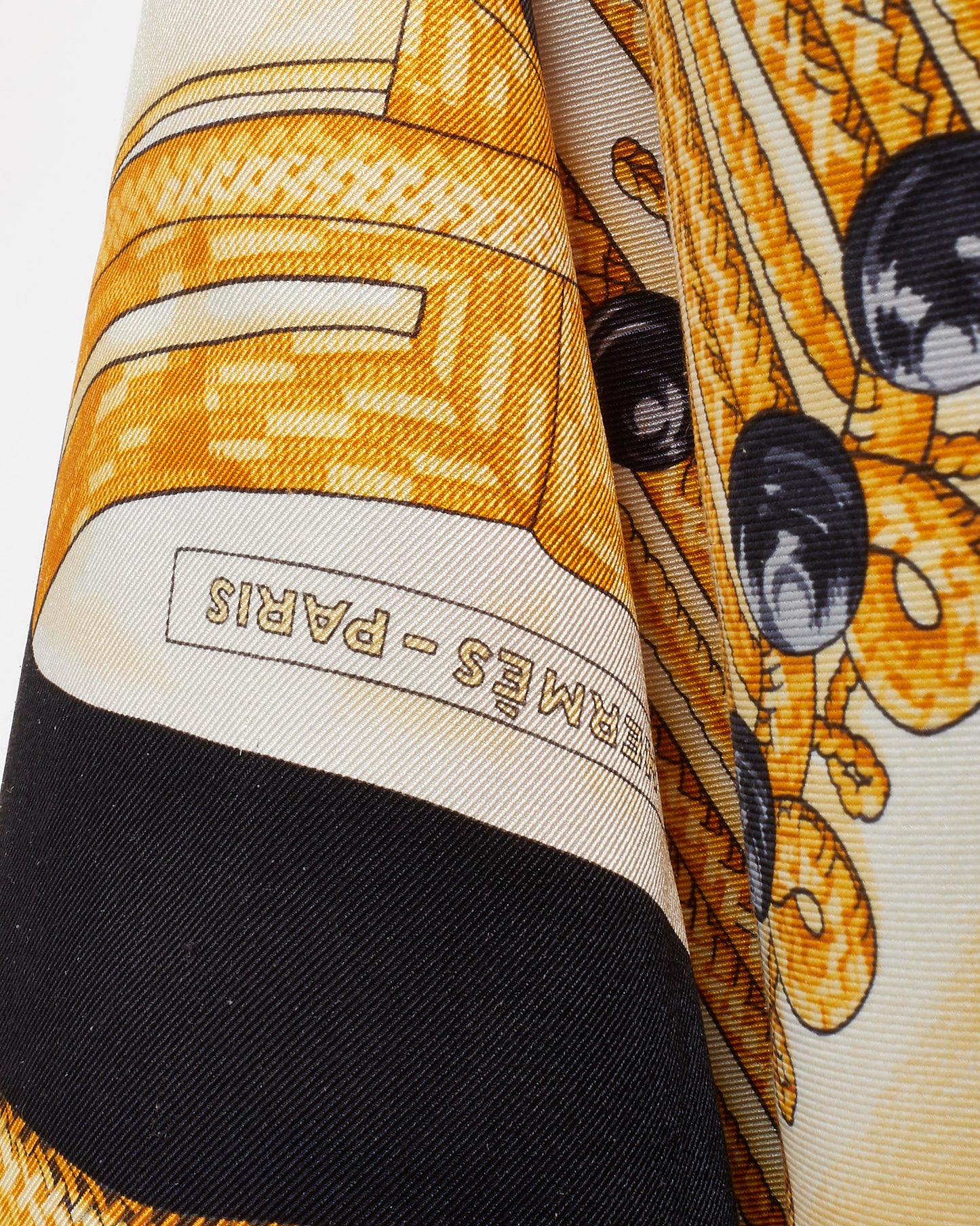 Hermès Navy/Gold/Multi Brandebourgs Carre 70 Silk Scarf