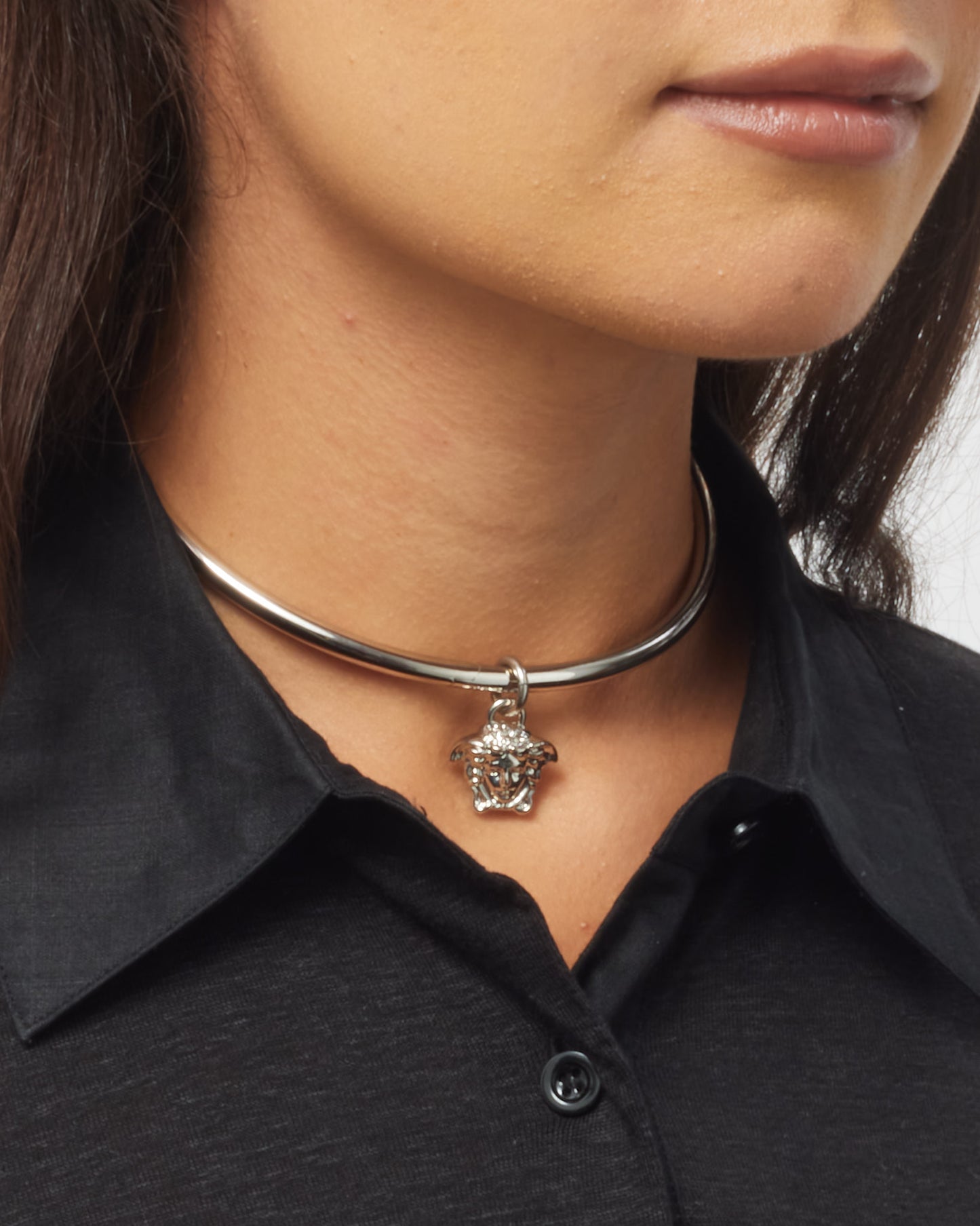 Versace Silver Medusa Aeternitas Choker Necklace