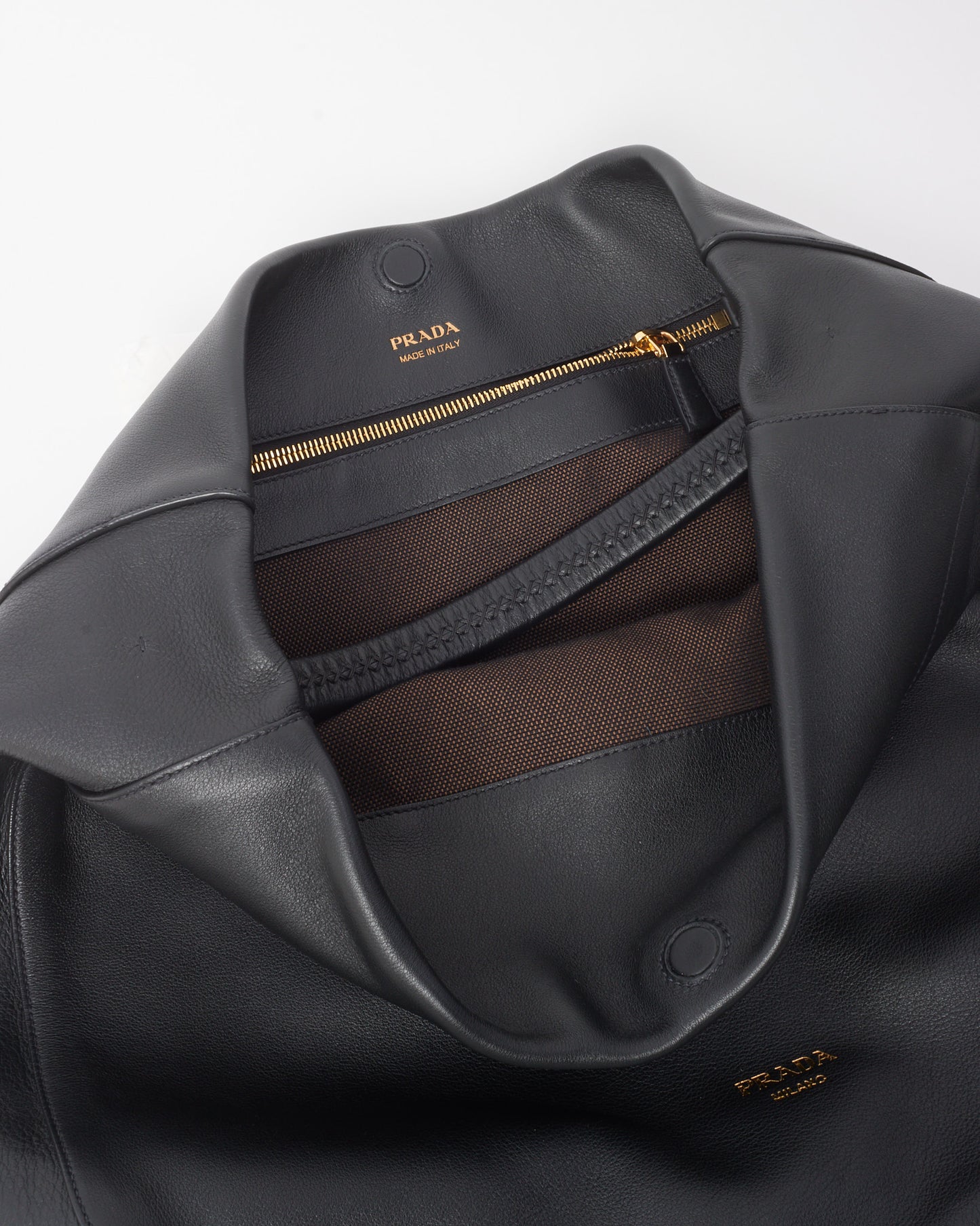 Prada Black Large Leather Shoulder Bag