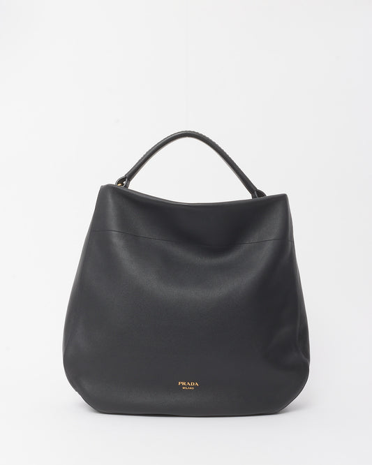 Prada Black Large Leather Shoulder Bag