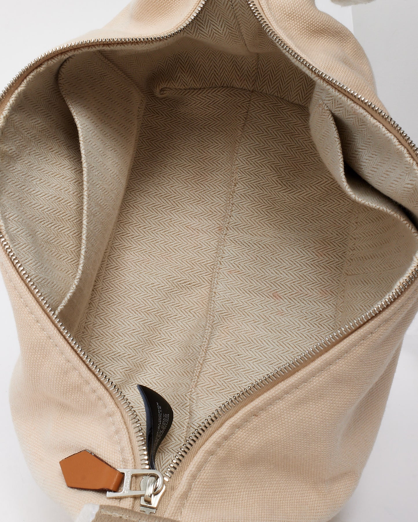 Hermès White Neutral Toile Canvas Small Bride À Brac Bag PM