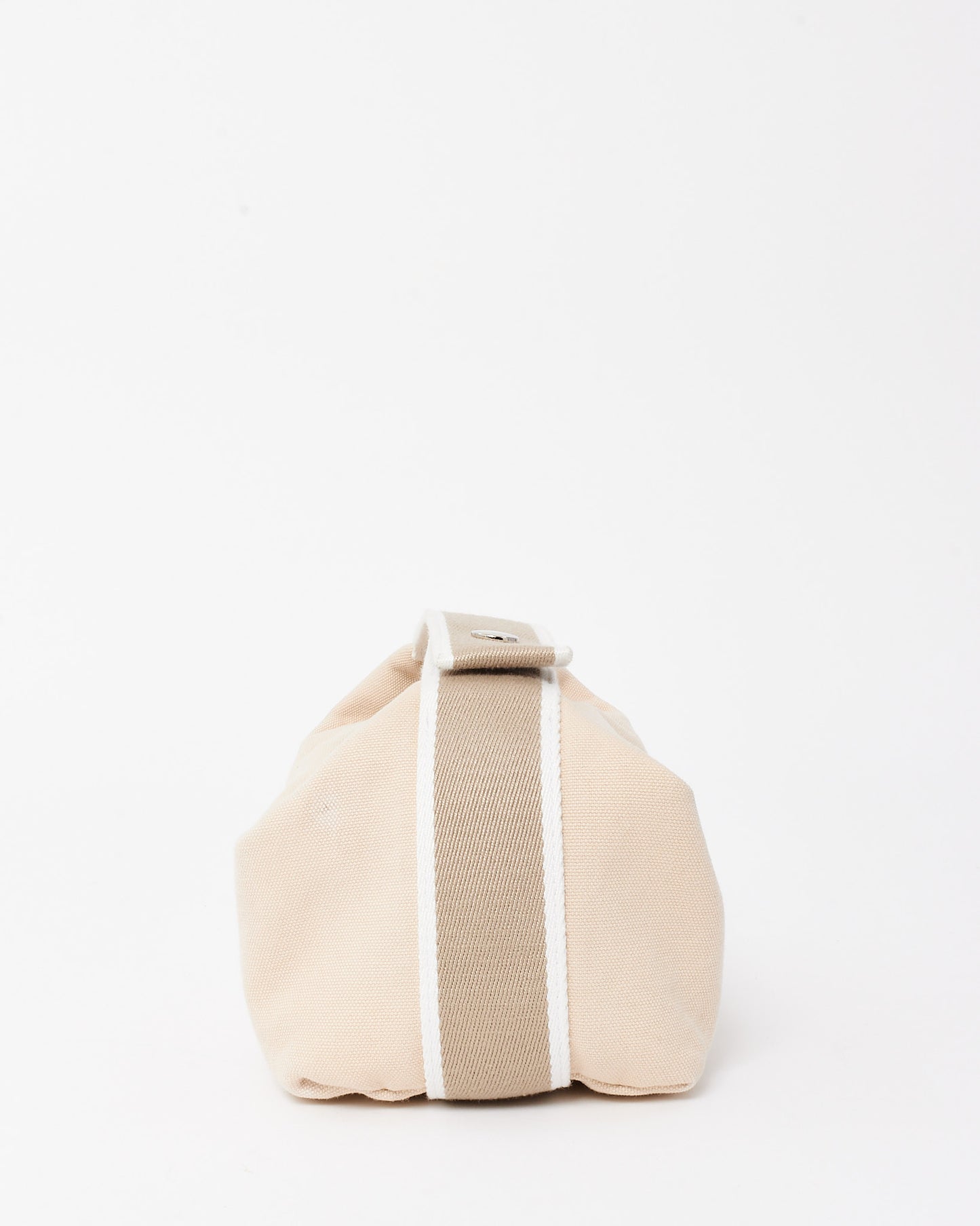 Hermès White Neutral Toile Canvas Small Bride À Brac Bag PM