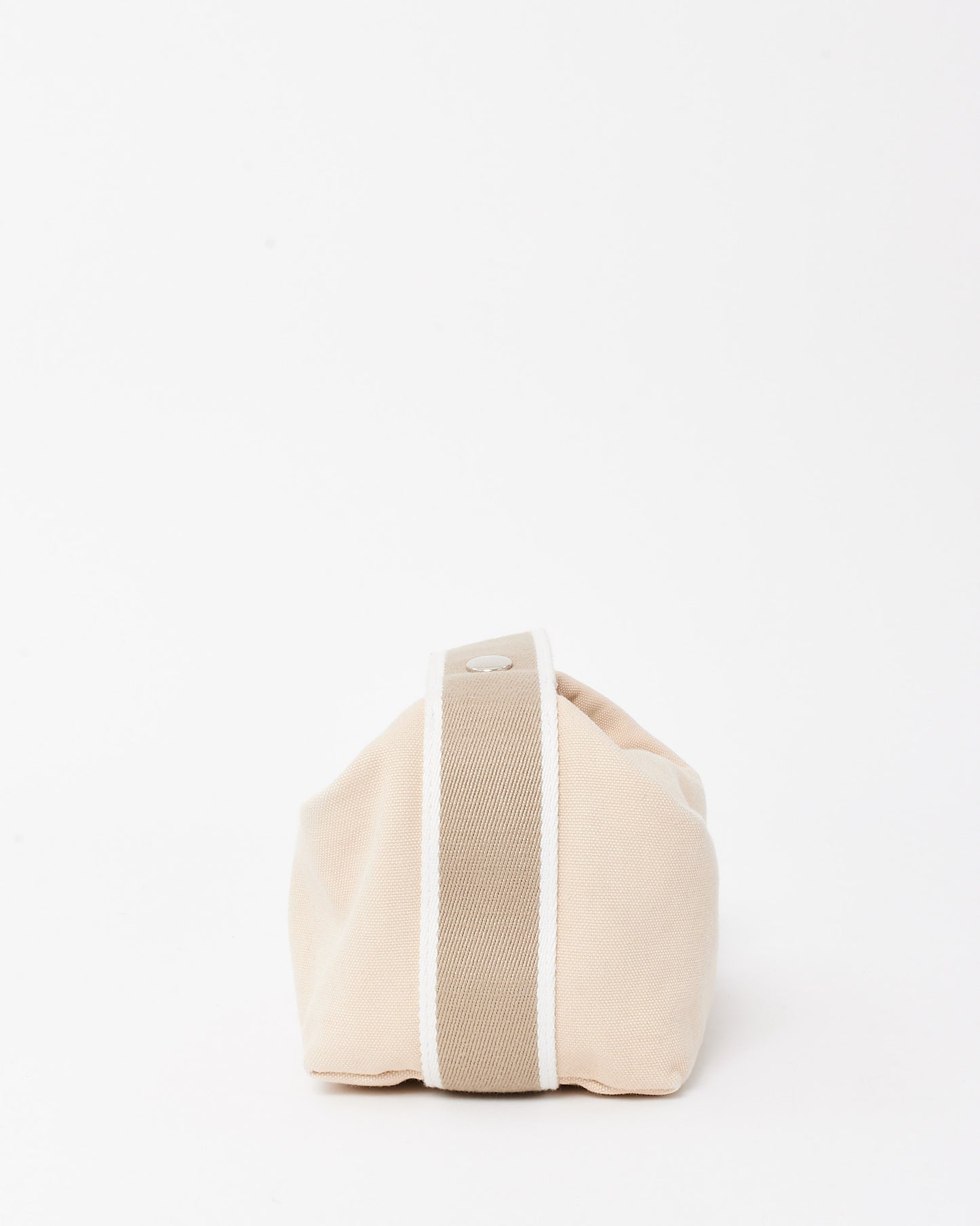 Hermès White Neutral Toile Canvas Small Bride À Brac Bag PM