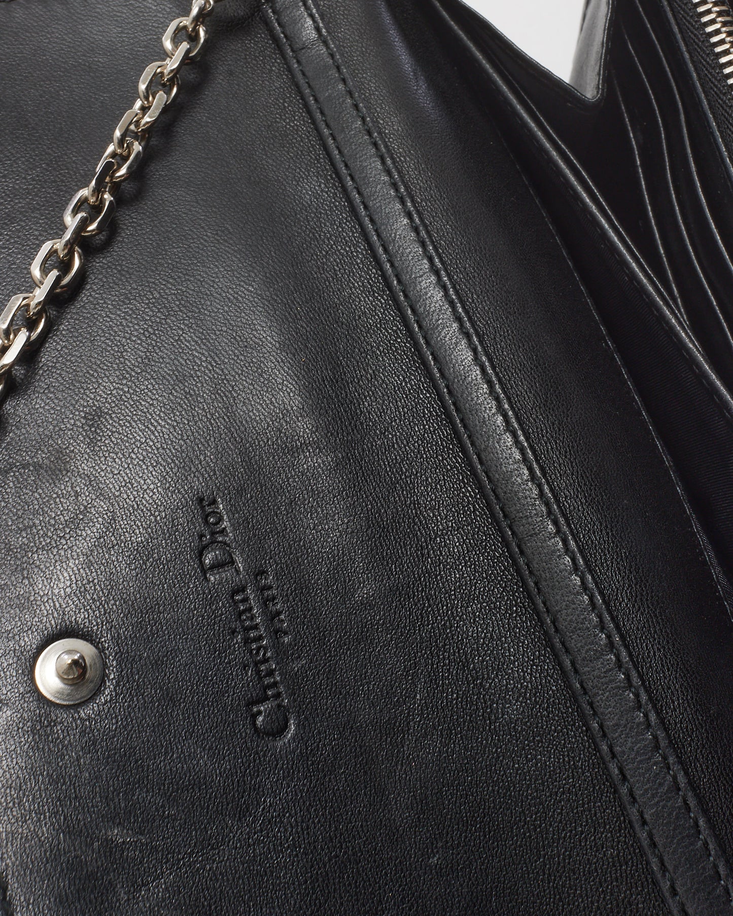 Dior Black Cannage Leather Lady Dior Pouch WOC Crossbody Bag SHW