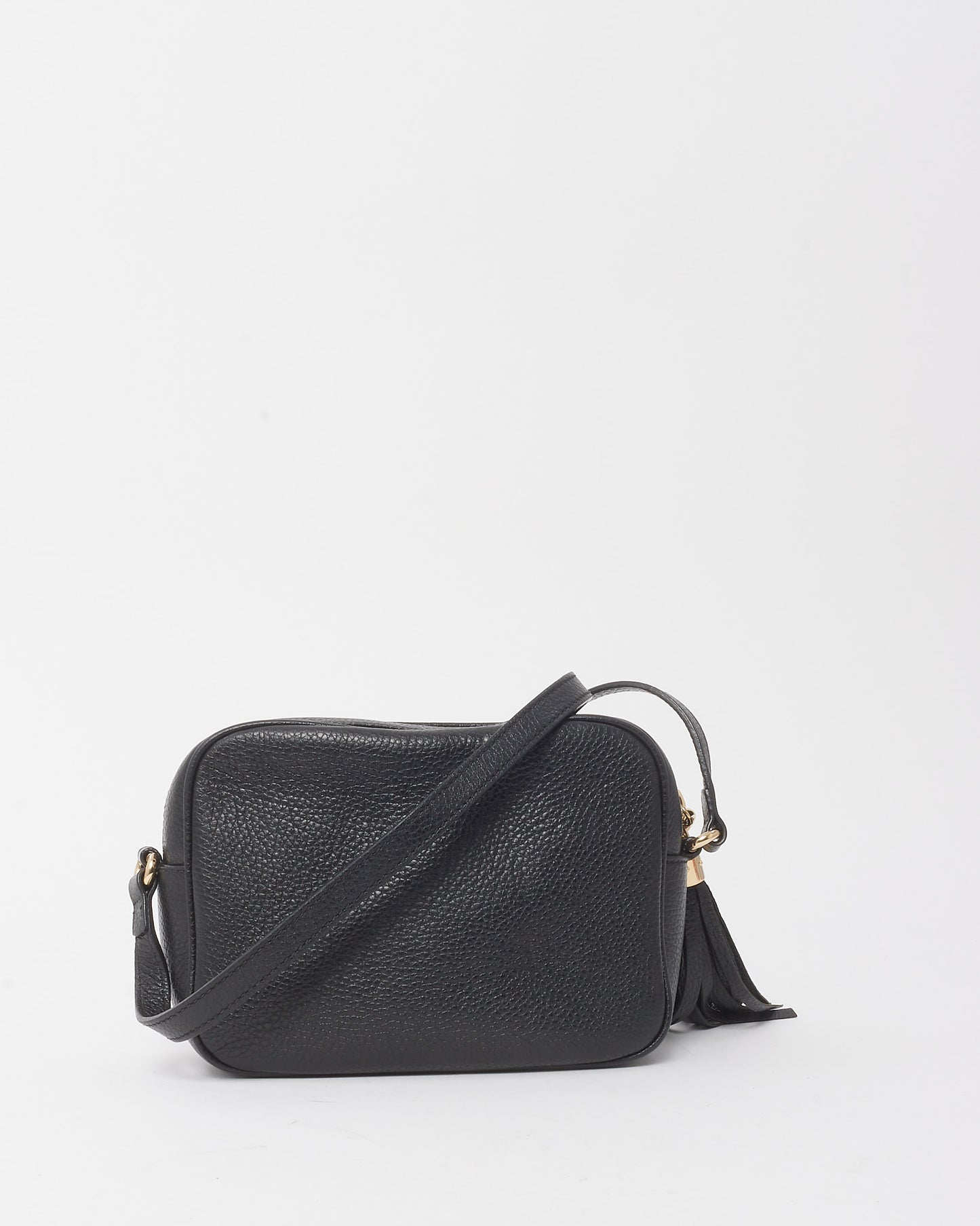 Gucci Black Pebbled Calfskin Leather GG Soho Disco Crossbody Bag