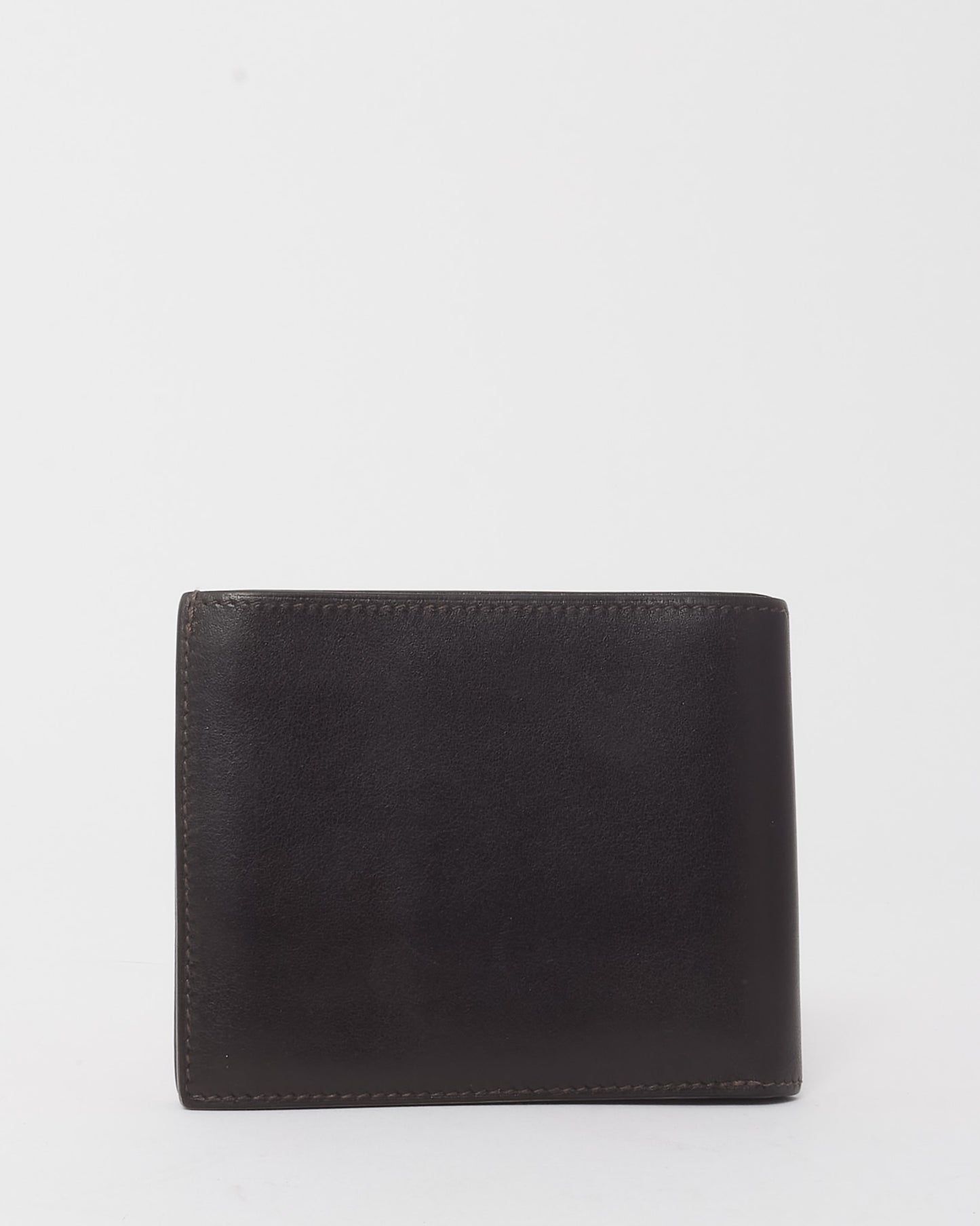 Hermès Brown Swift Leather Citizen Twill Compact Card Holder Wallet