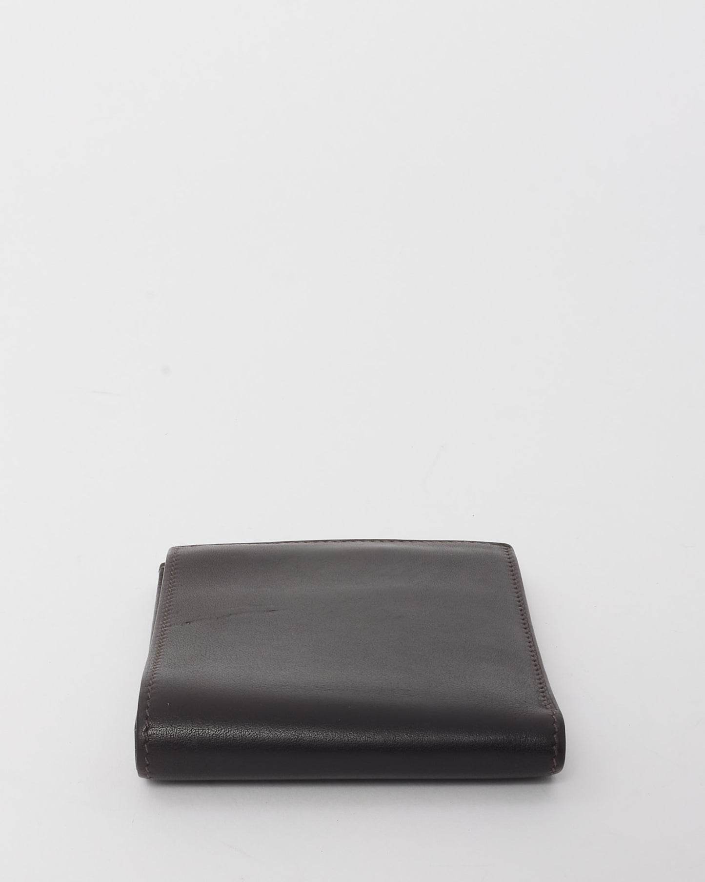 Hermès Brown Swift Leather Citizen Twill Compact Card Holder Wallet