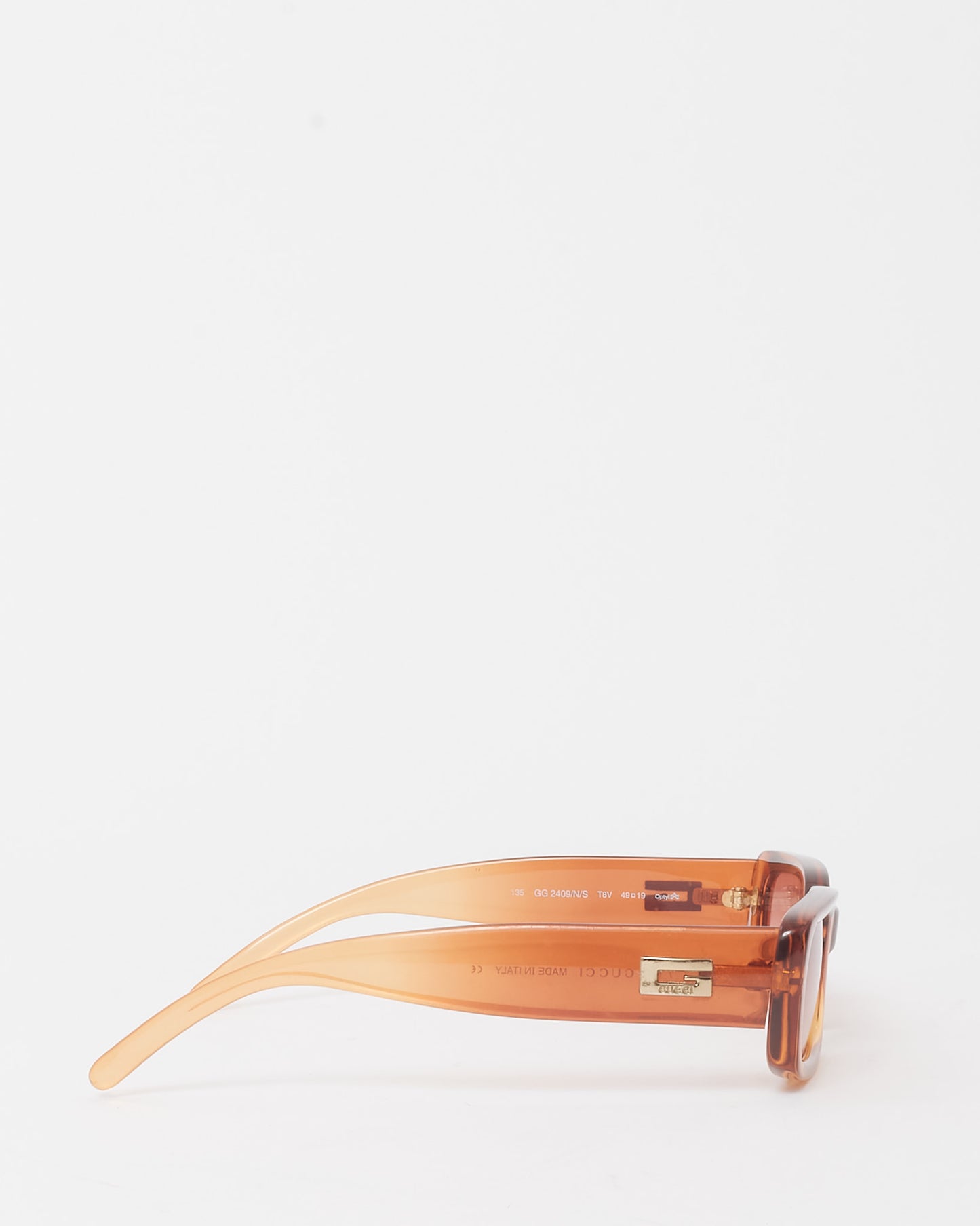 Gucci Vintage Orange Clear GG2409/S Oval Rectangular Sunglasses