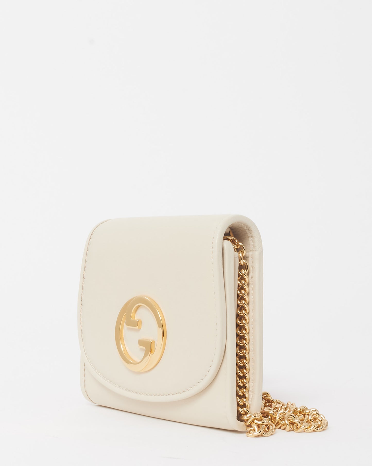 Gucci White Leather Interlocking G Blondie Mini Crossbody Bag