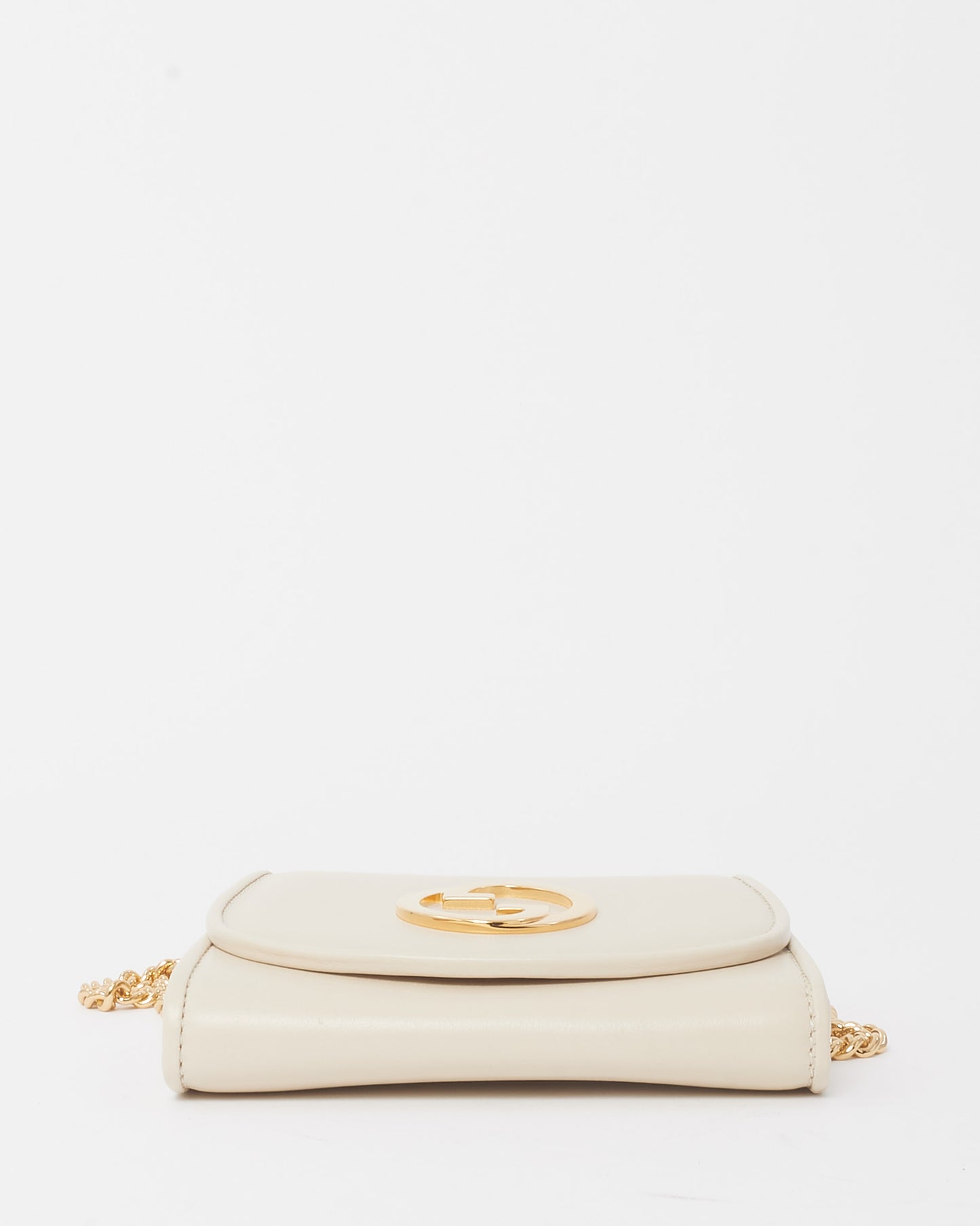 Gucci White Leather Interlocking G Blondie Mini Crossbody Bag