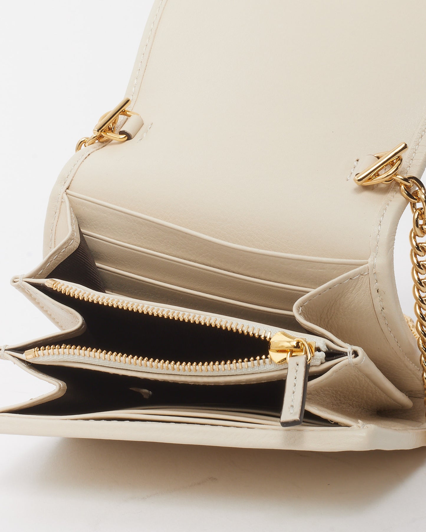 Gucci White Leather Interlocking G Blondie Mini Crossbody Bag