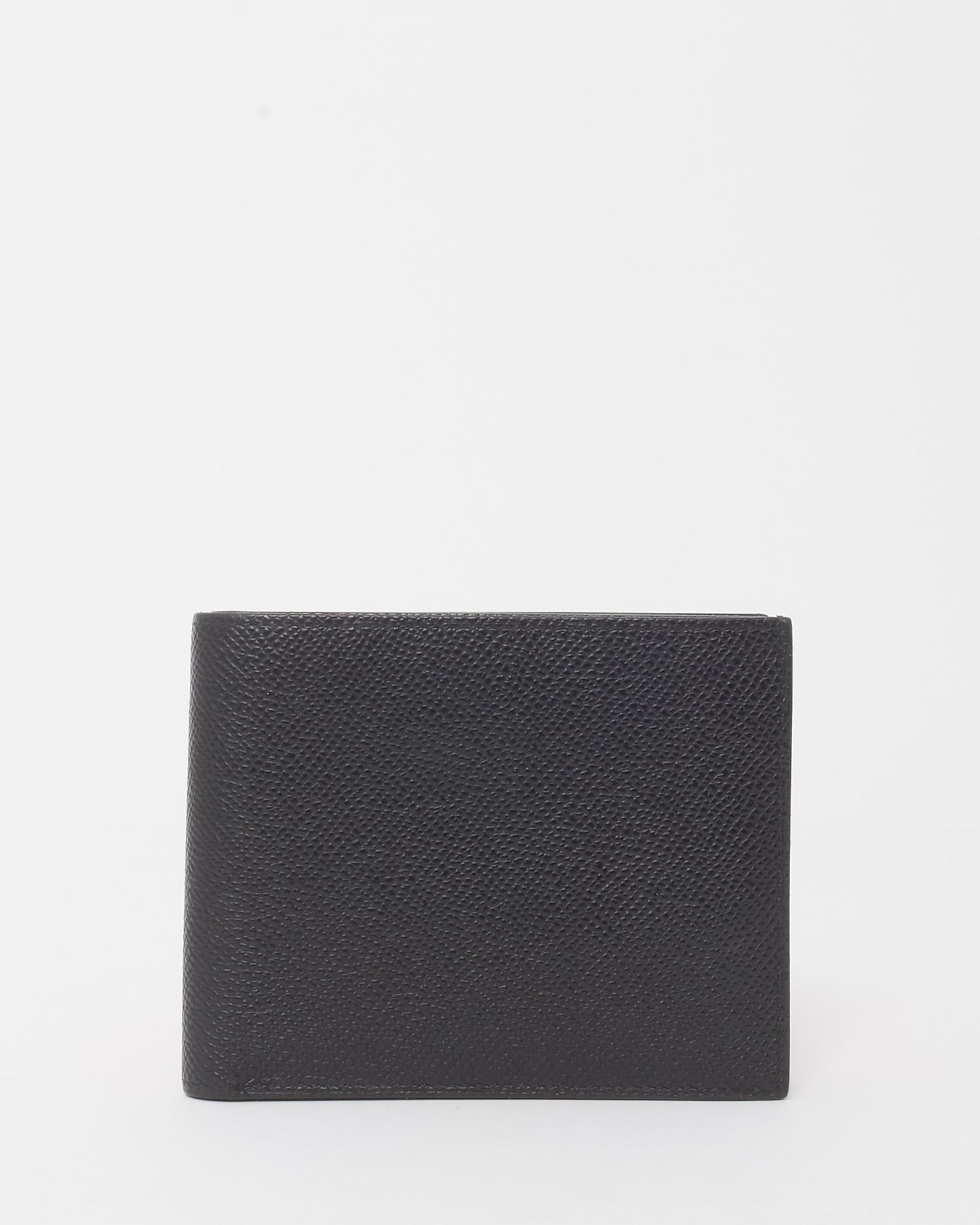 Hermès Black Epsom Leather Citizen Twill Compact Card Holder Wallet