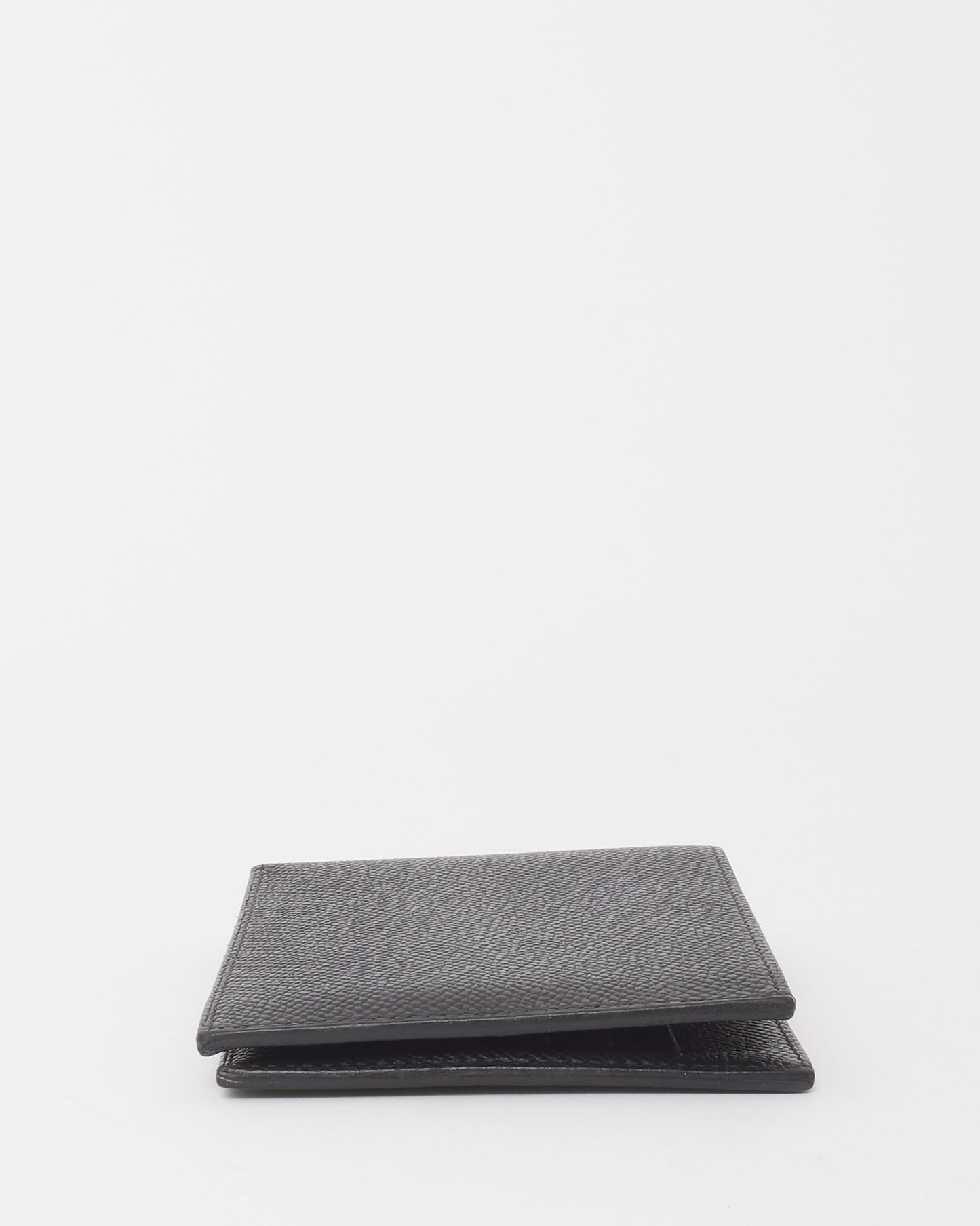 Hermès Black Epsom Leather Citizen Twill Compact Card Holder Wallet