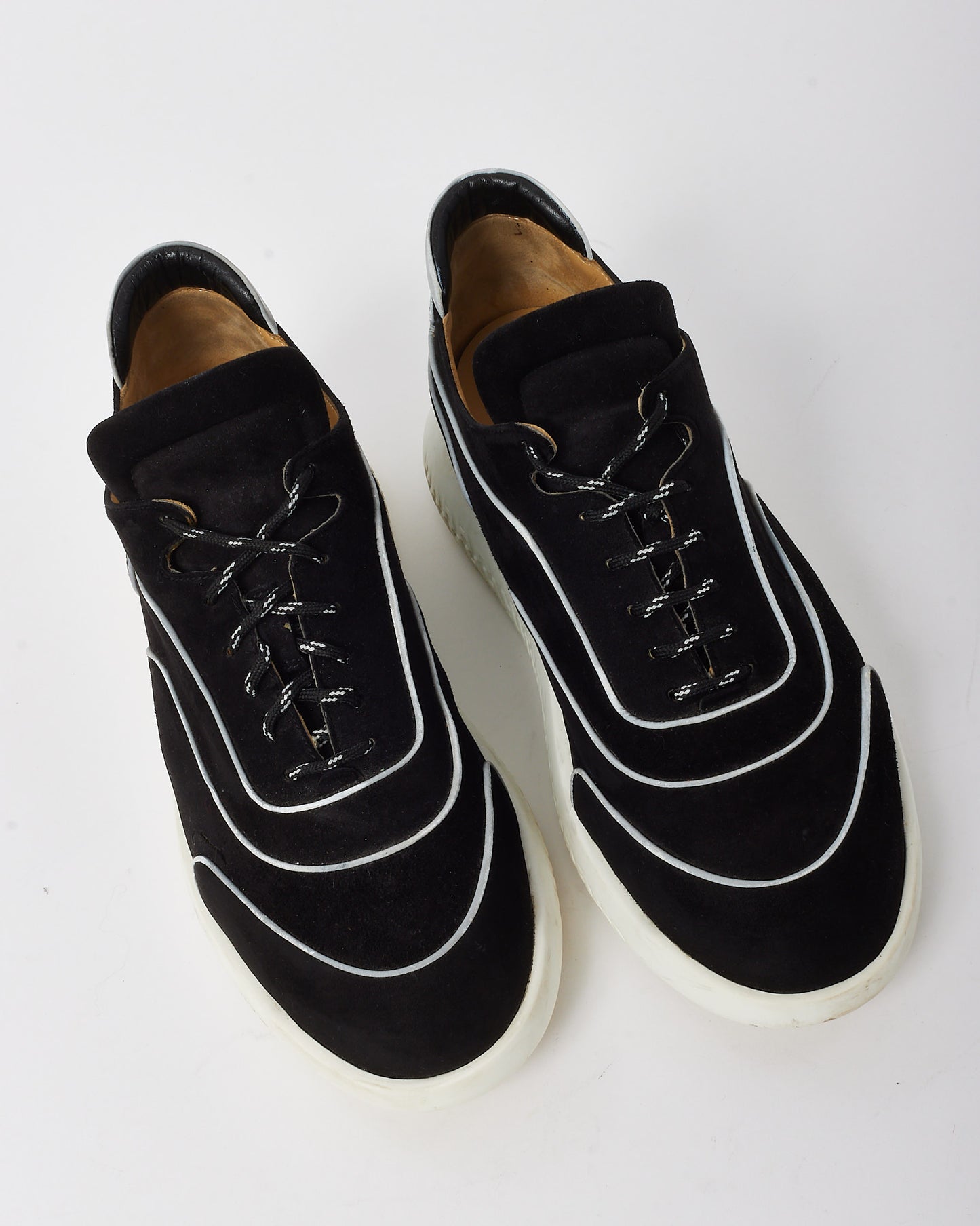 Hermès Men's Black Suede and White Piping Volte Reflective Sneakers - 43 MEN