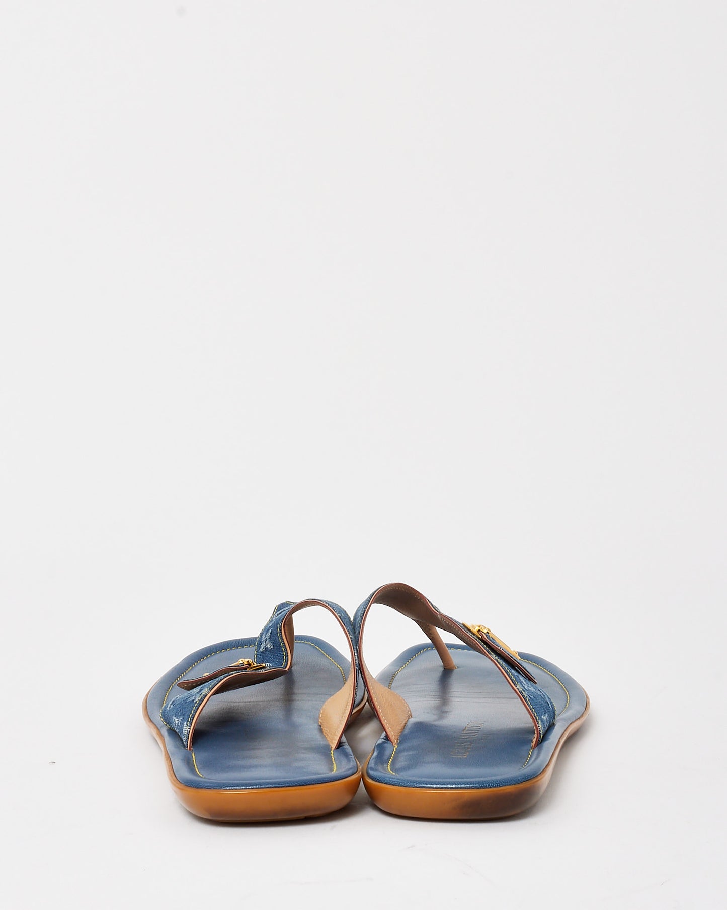 Louis Vuitton Blue Denim Monogram Flip Flops - 41