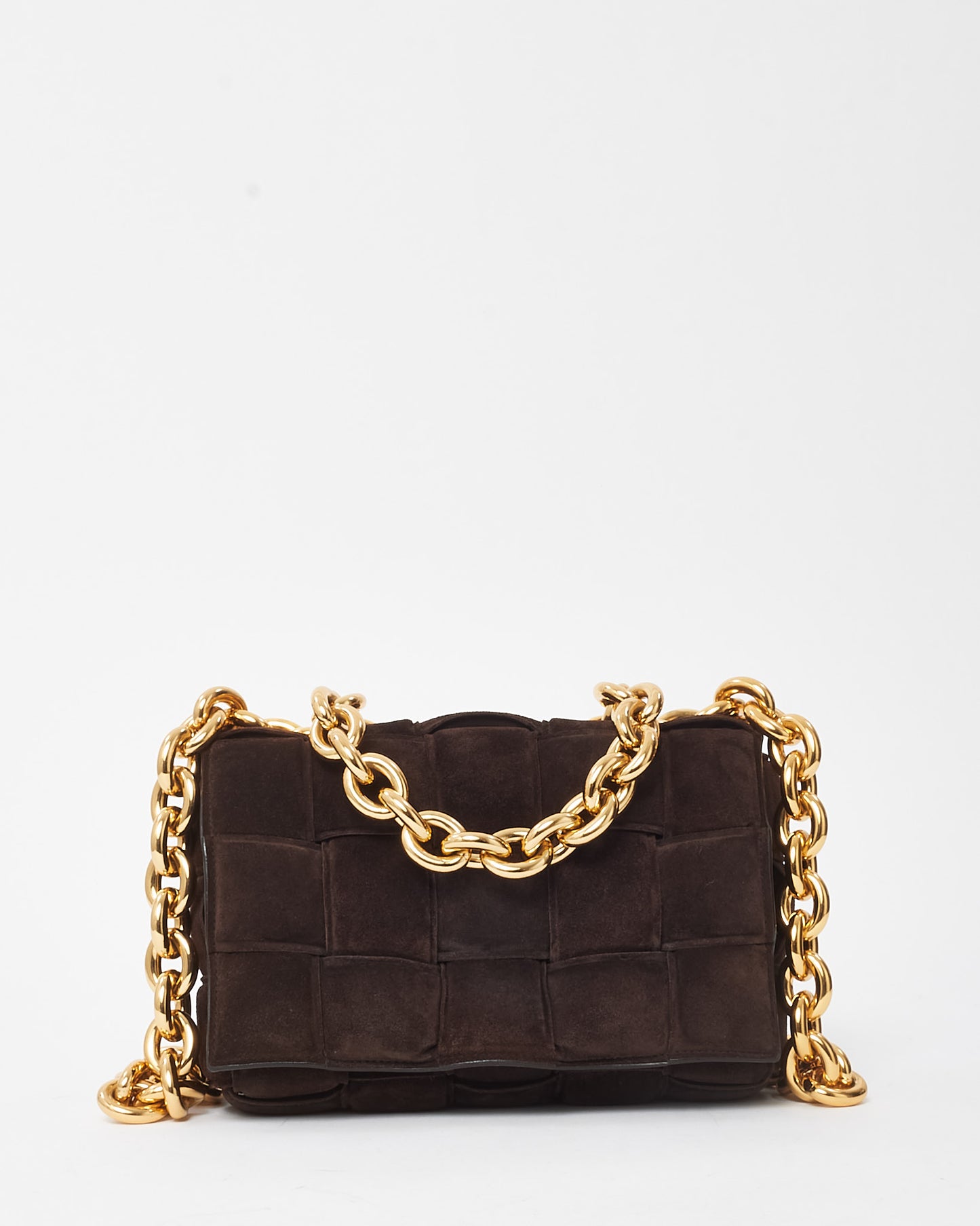 Bottega Veneta Brown Suede The Chain Cassette Shoulder Bag