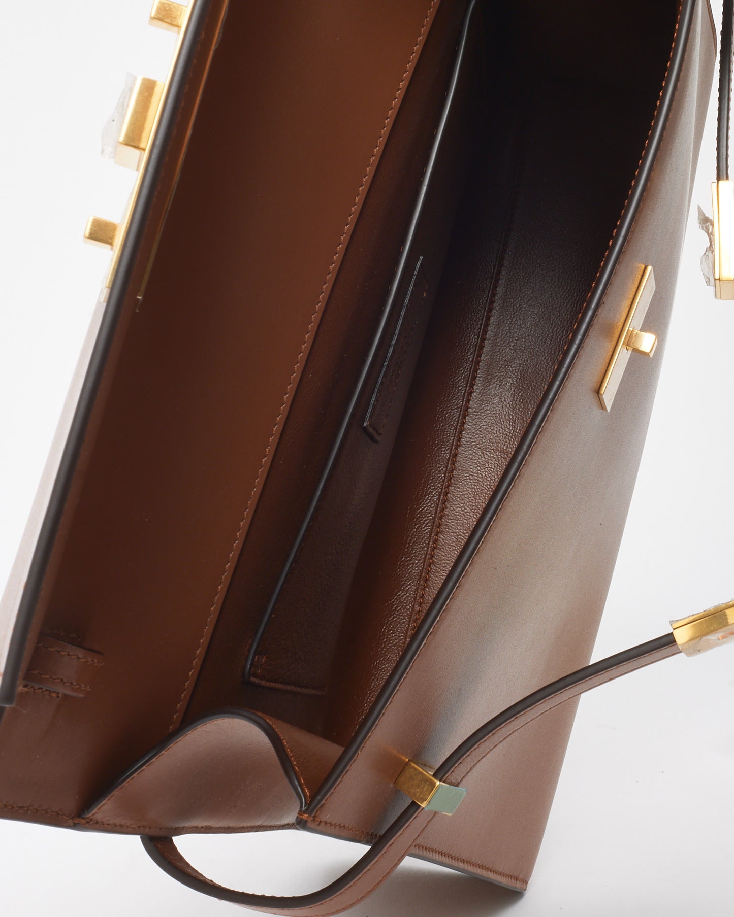 Saint Laurent Cognac Brown Smooth Calfskin Leather Medium Manhattan Shoulder Bag