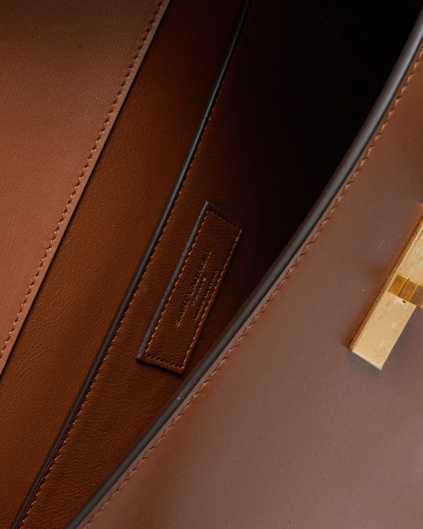 Saint Laurent Cognac Brown Smooth Calfskin Leather Medium Manhattan Shoulder Bag