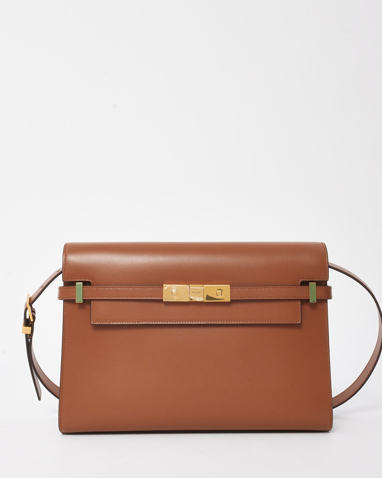 Saint Laurent Cognac Brown Smooth Calfskin Leather Medium Manhattan Shoulder Bag