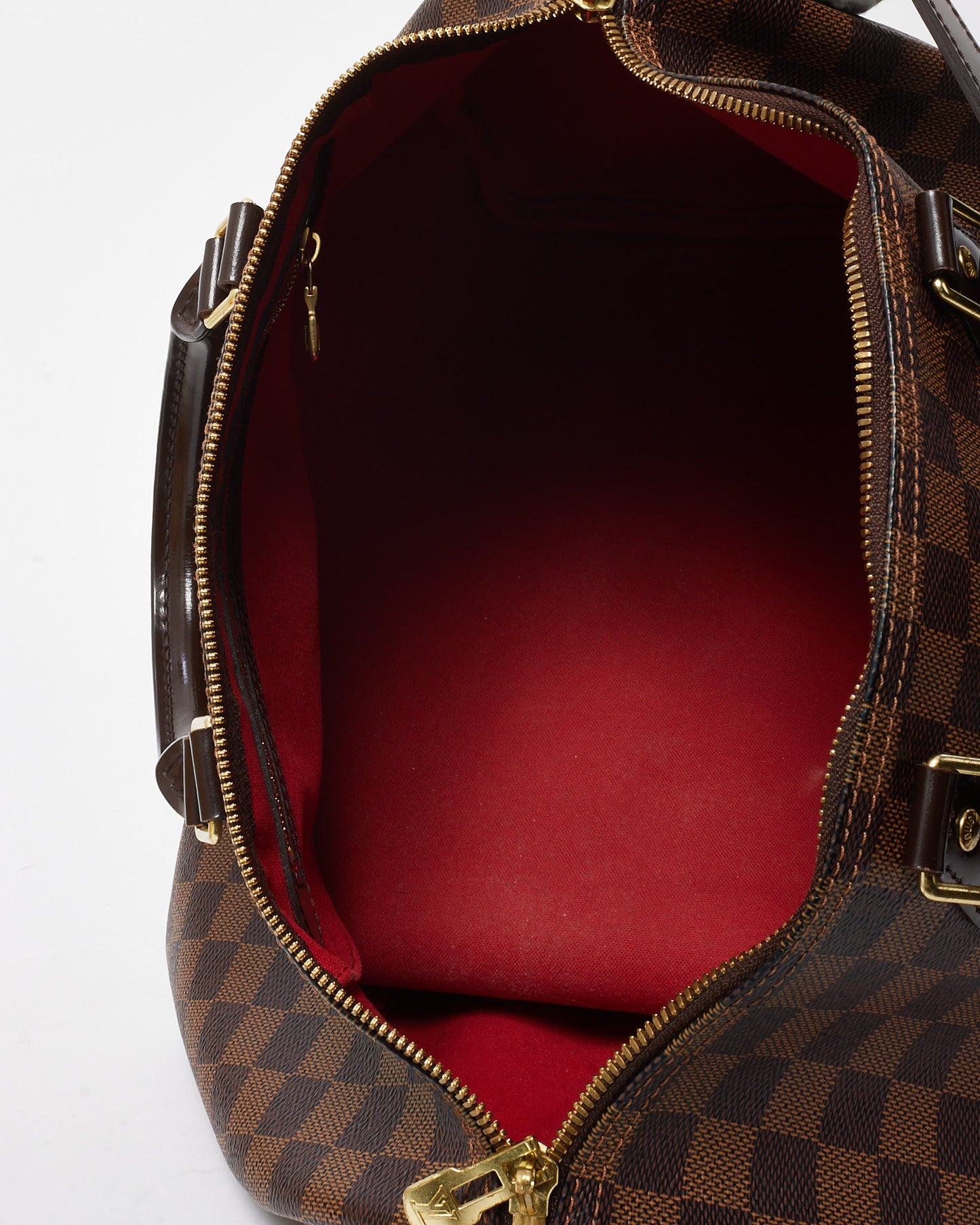 Louis Vuitton Damier Ebene Coated Canvas Speedy Bandoulière 35 with Initials