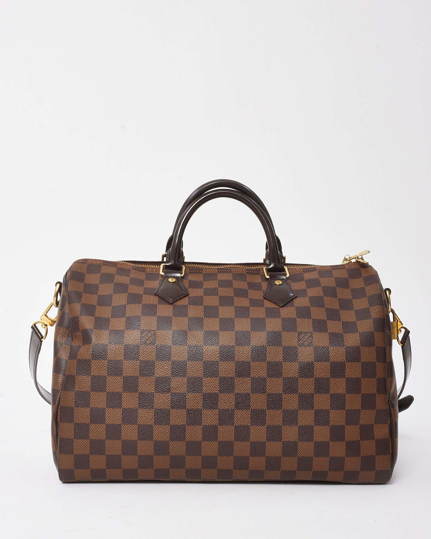 Louis Vuitton Damier Ebene Coated Canvas Speedy Bandoulière 35 with Initials