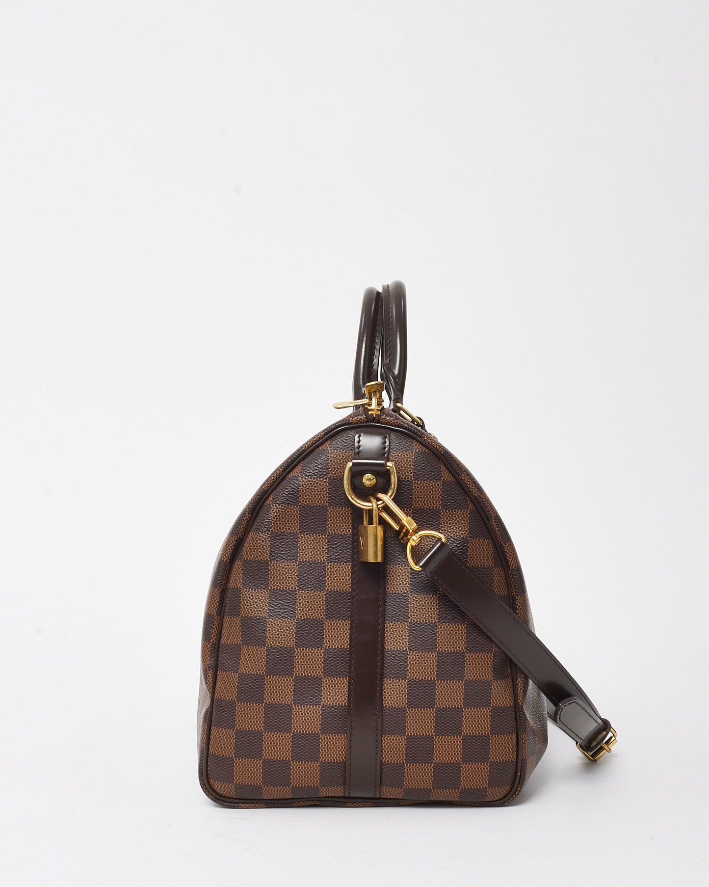 Louis Vuitton Damier Ebene Coated Canvas Speedy Bandoulière 35 with Initials