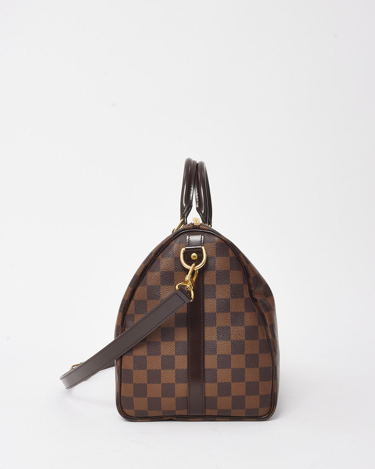 Louis Vuitton Damier Ebene Coated Canvas Speedy Bandoulière 35 with Initials