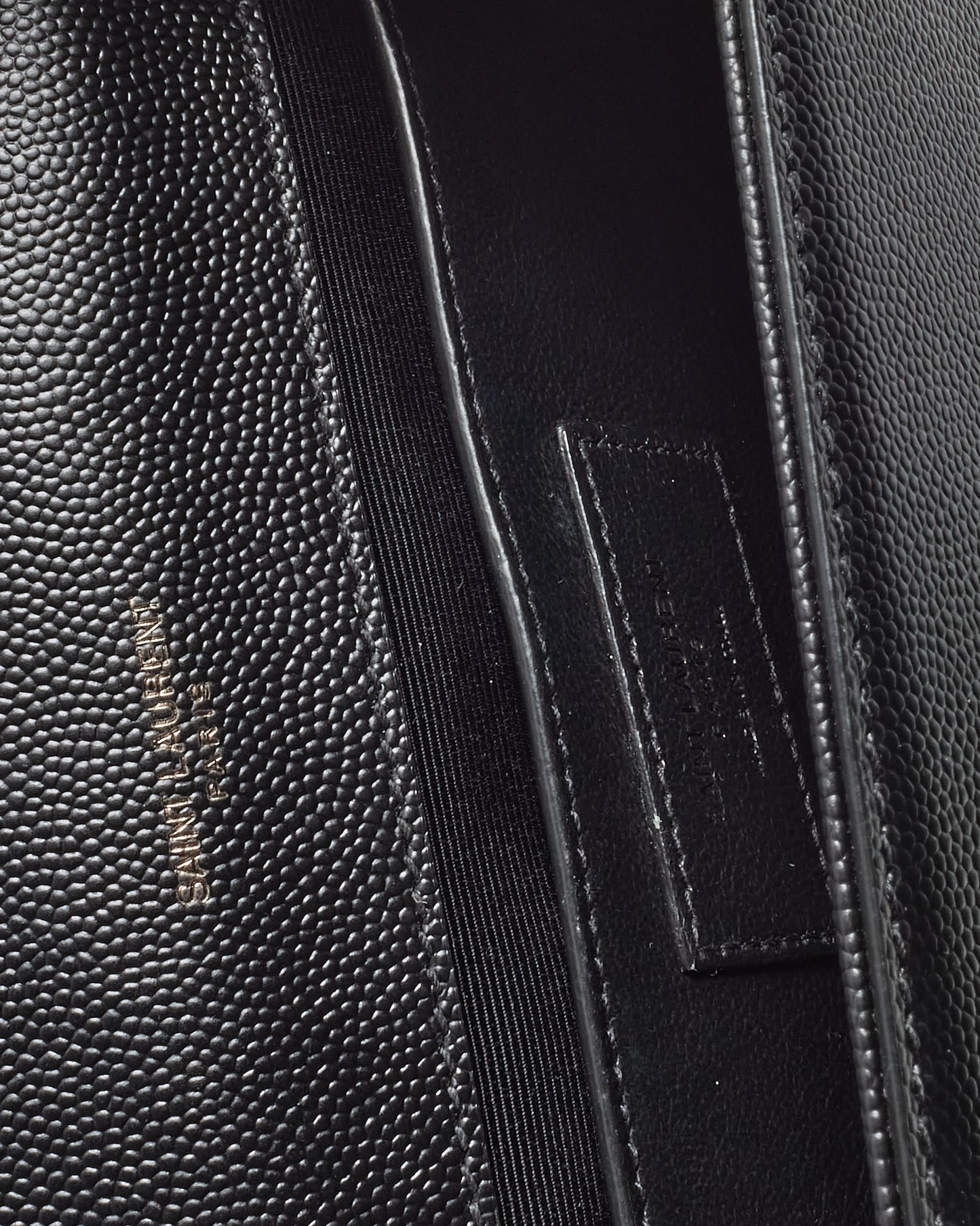 Saint Laurent Black Grain De Poudre Leather Black YSL Logo Small Kate Bag