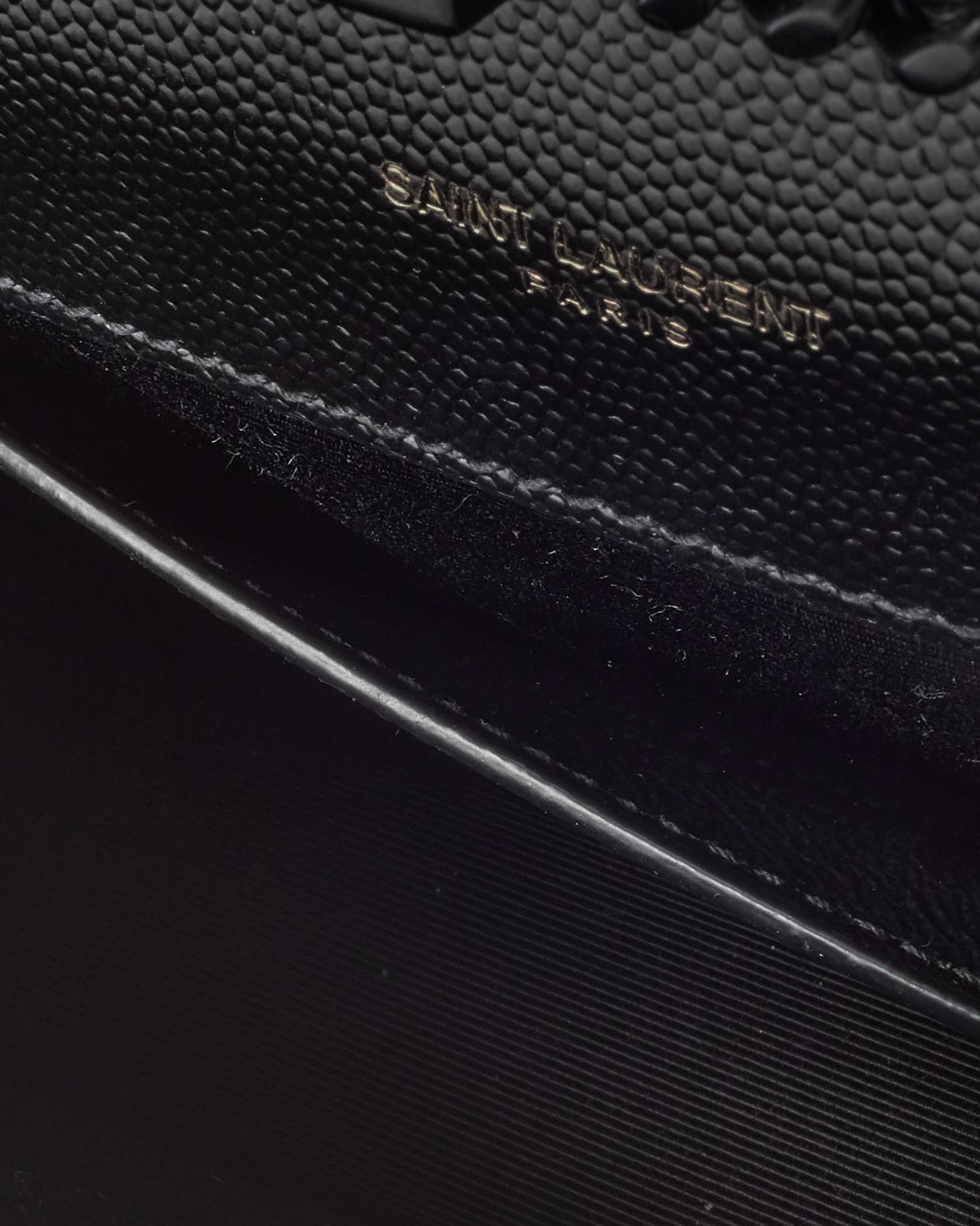 Saint Laurent Black Grain De Poudre Leather Black YSL Logo Small Kate Bag