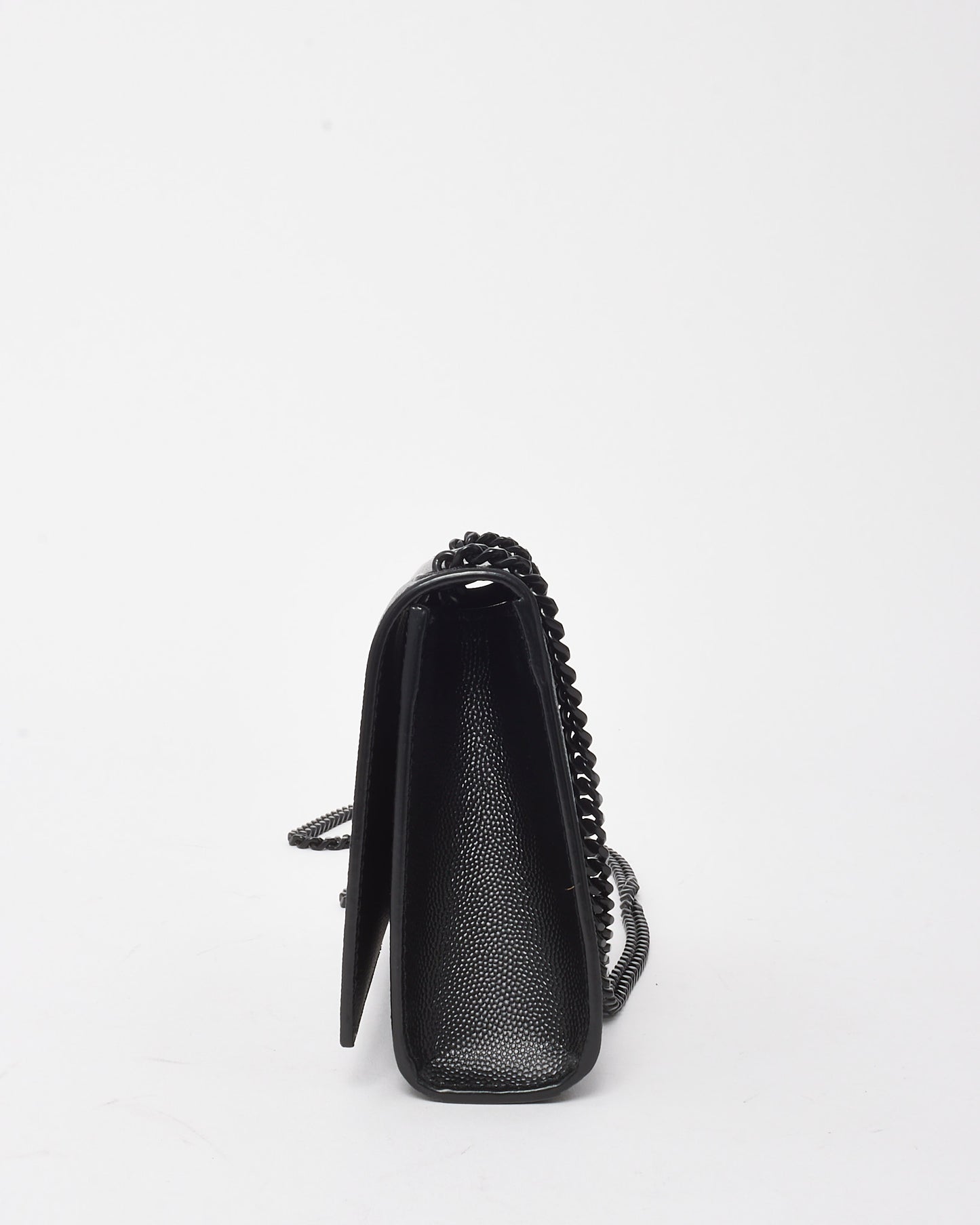 Saint Laurent Black Grain De Poudre Leather Black YSL Logo Small Kate Bag