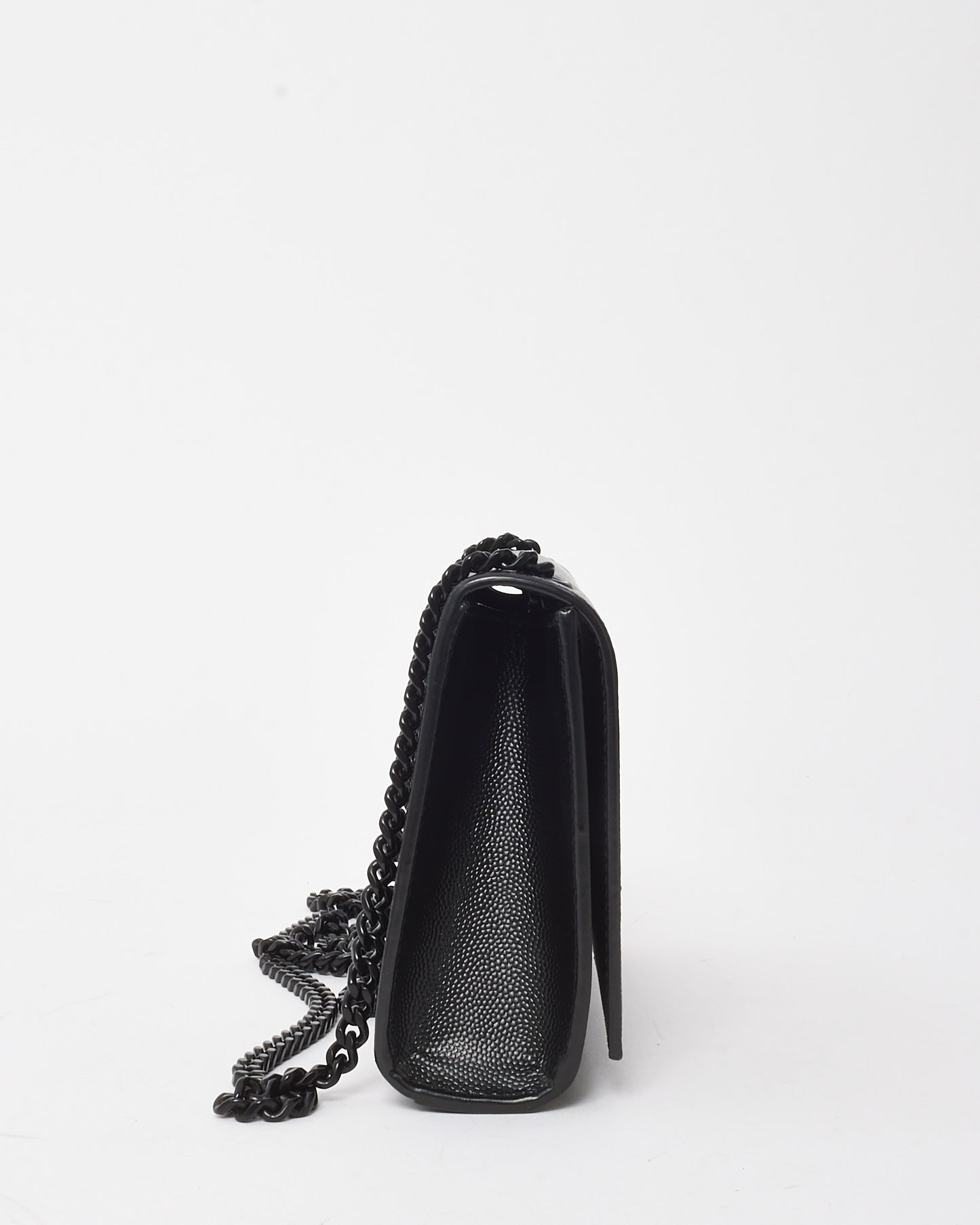 Saint Laurent Black Grain De Poudre Leather Black YSL Logo Small Kate Bag