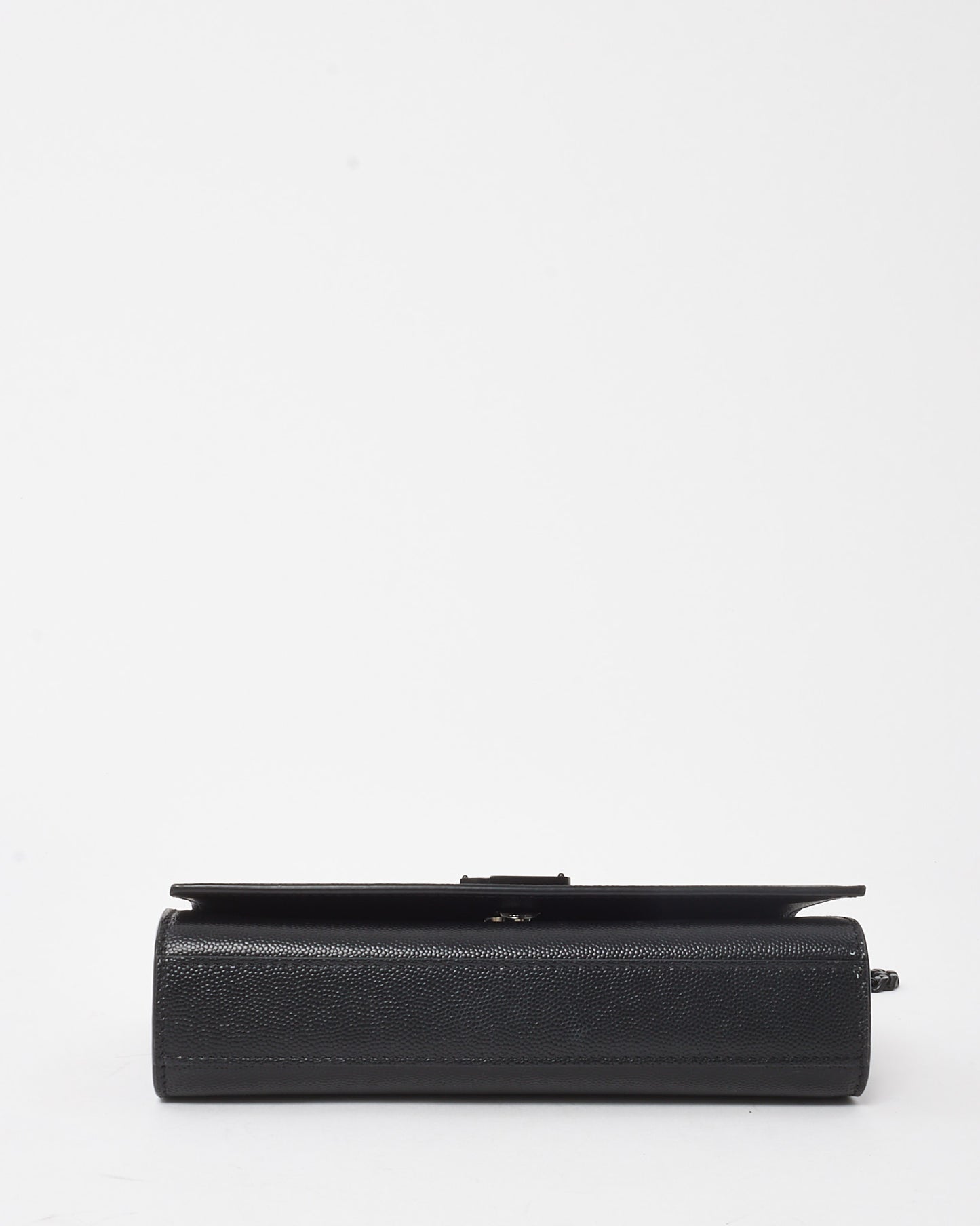 Saint Laurent Black Grain De Poudre Leather Black YSL Logo Small Kate Bag
