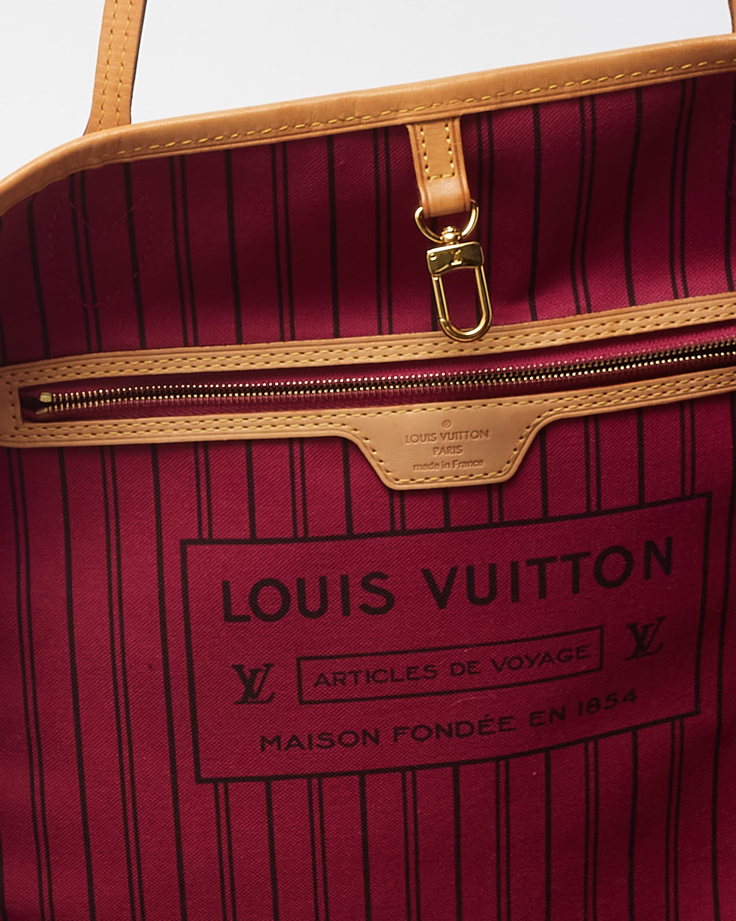 Louis Vuitton Monogram Canvas Neverfull GM Bag with Pouch (with Initials)