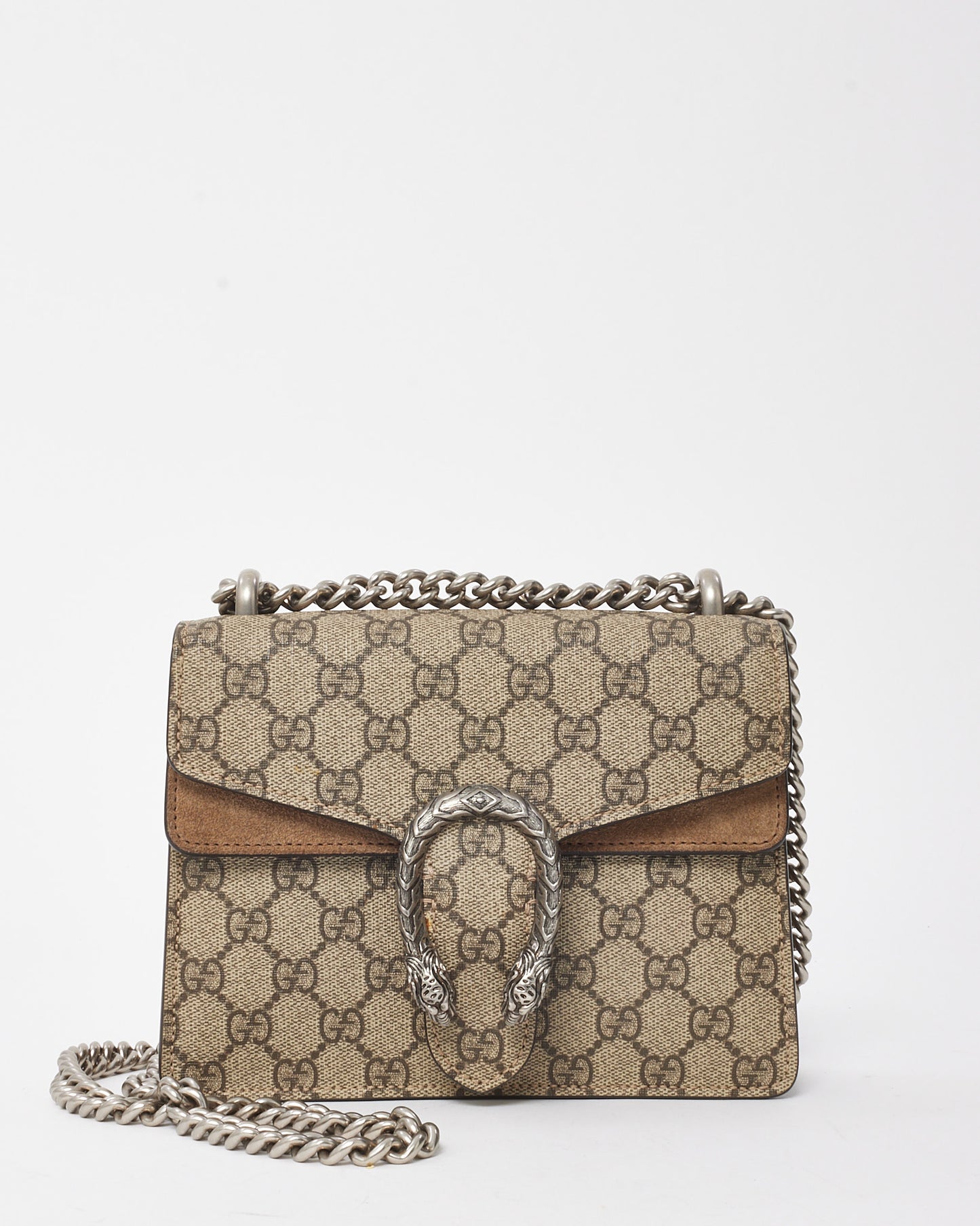 Gucci Beige and Ebony Monogram GG Supreme Canvas Mini Square Dionysus Shoulder Bag