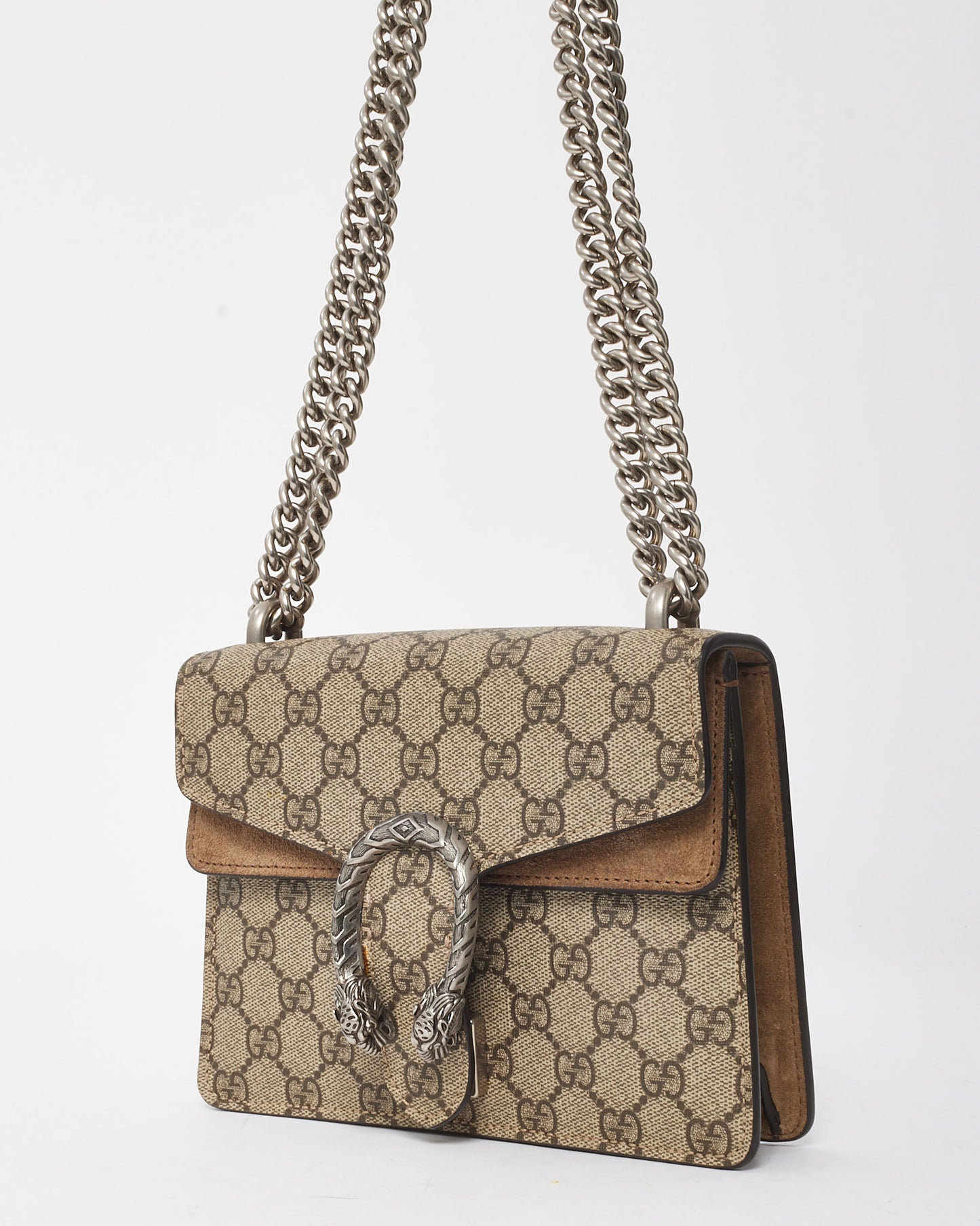 Gucci Beige and Ebony Monogram GG Supreme Canvas Mini Square Dionysus Shoulder Bag