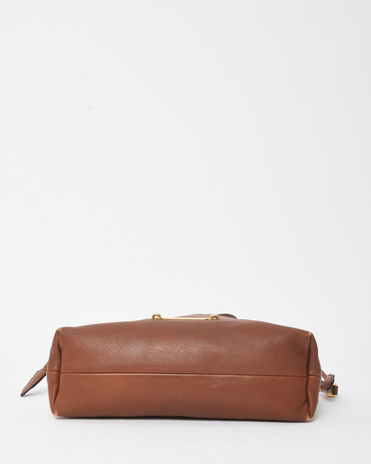 Burberry Brown Leather and Beige House Check Canvas Little Crush Crossbody Bag