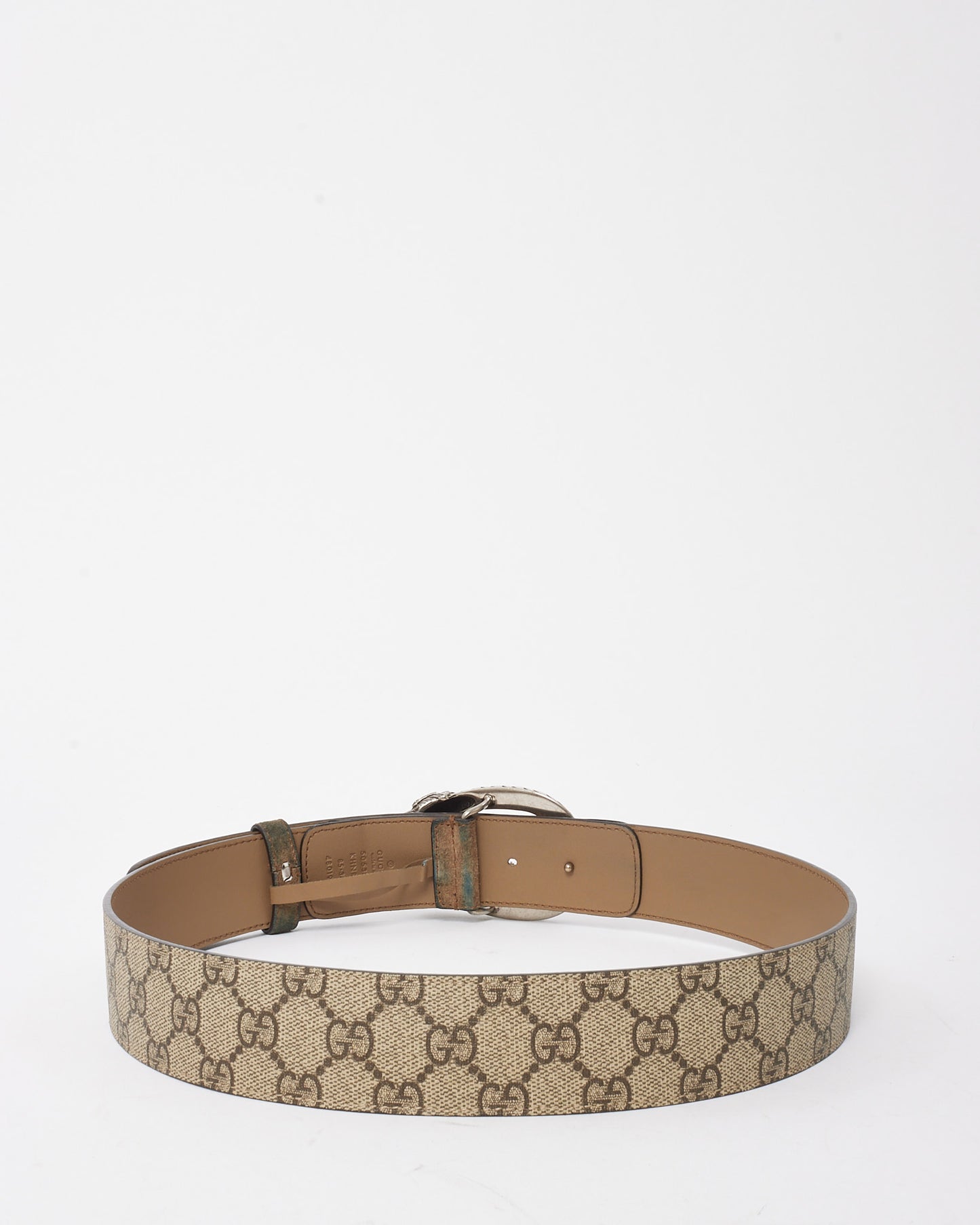 Gucci Brown Suede and GG Coated Canvas Dionysus Belt - 85/34
