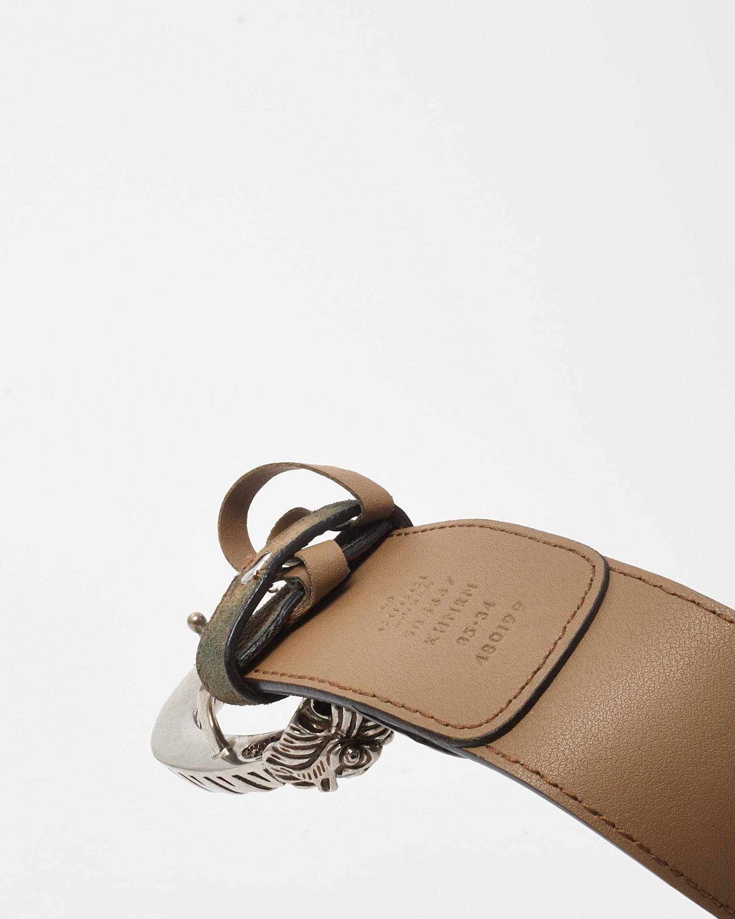 Gucci Brown Suede and GG Coated Canvas Dionysus Belt - 85/34