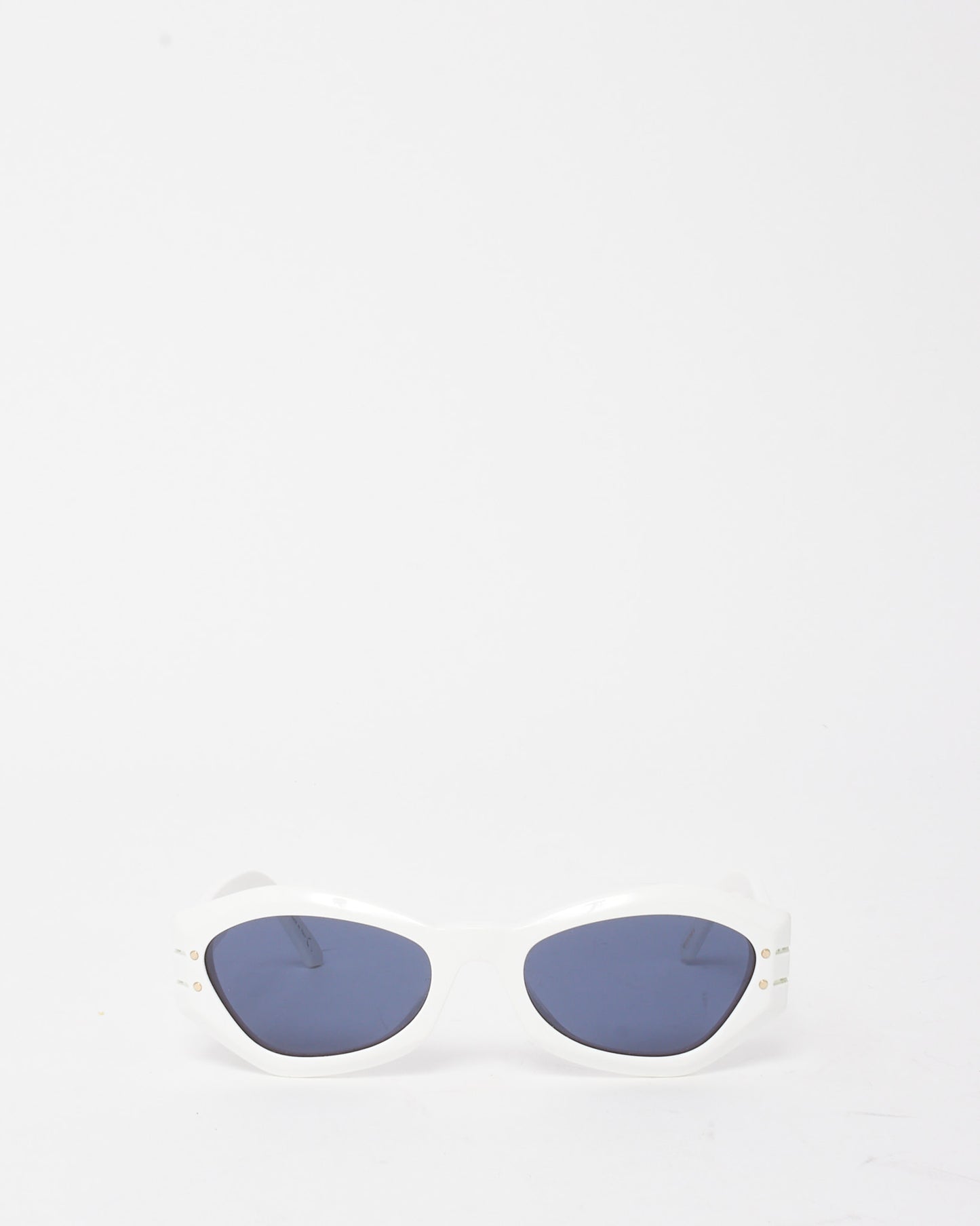 Dior White Acetate DiorSignature B1U Cat Eye Sunglasses
