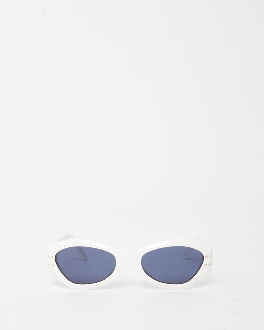 Dior White Acetate DiorSignature B1U Cat Eye Sunglasses
