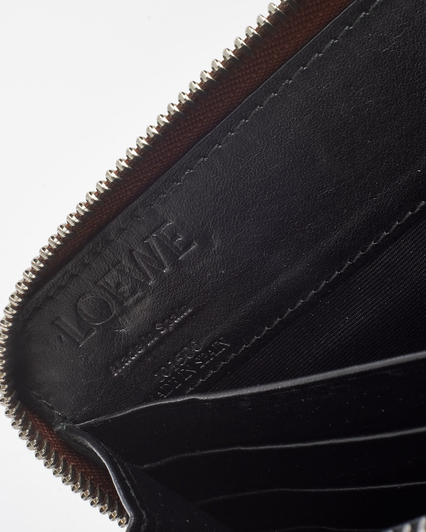 Loewe Brown Coated Linen and Leather Anagram Organizer Giant Zip Around Wallet