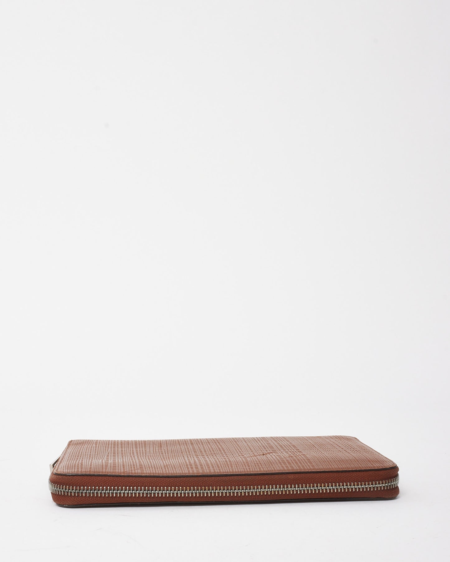 Loewe Brown Coated Linen and Leather Anagram Organizer Giant Zip Around Wallet