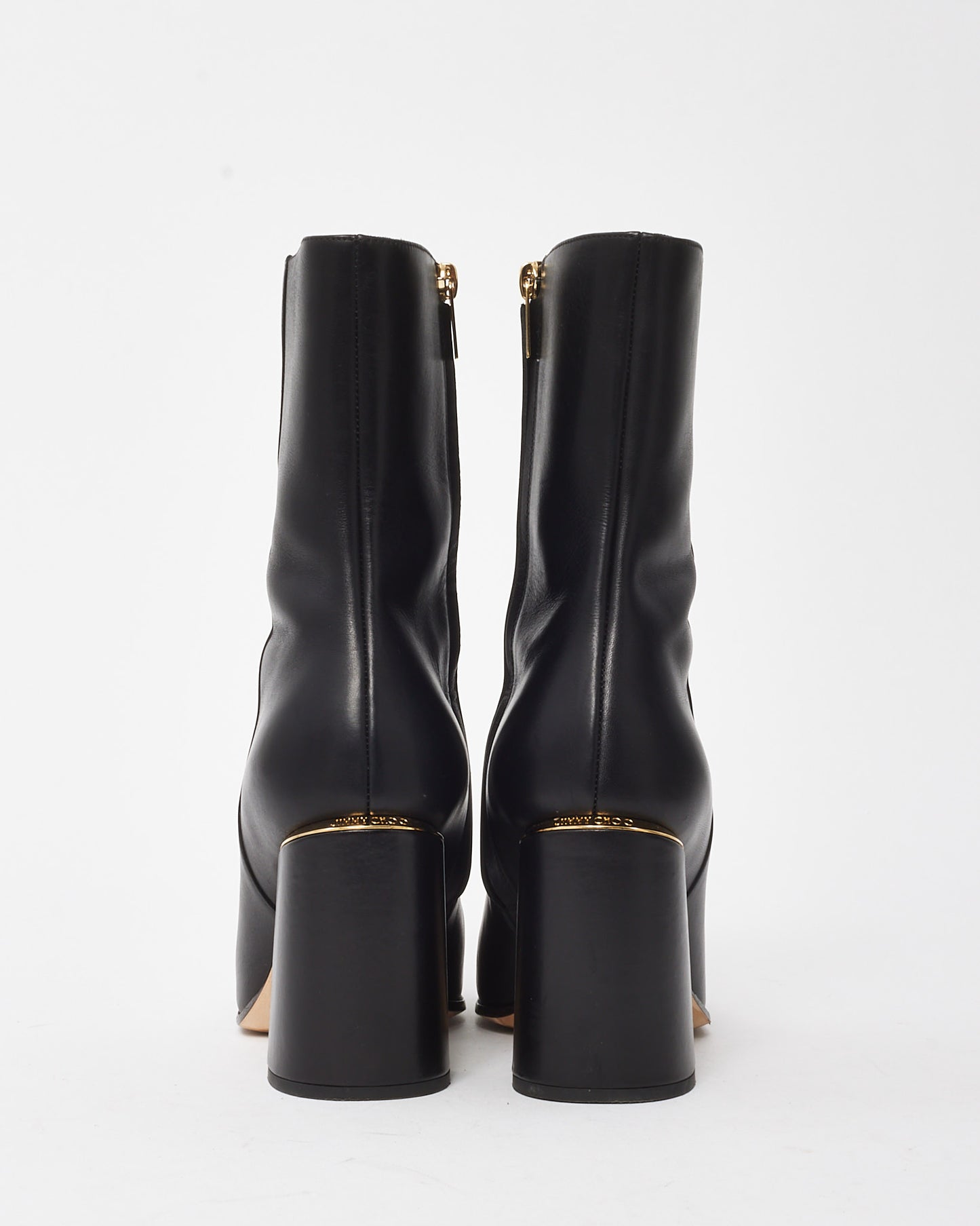 Jimmy Choo Black Leather Loren 85 Ankle Boots - 38.5