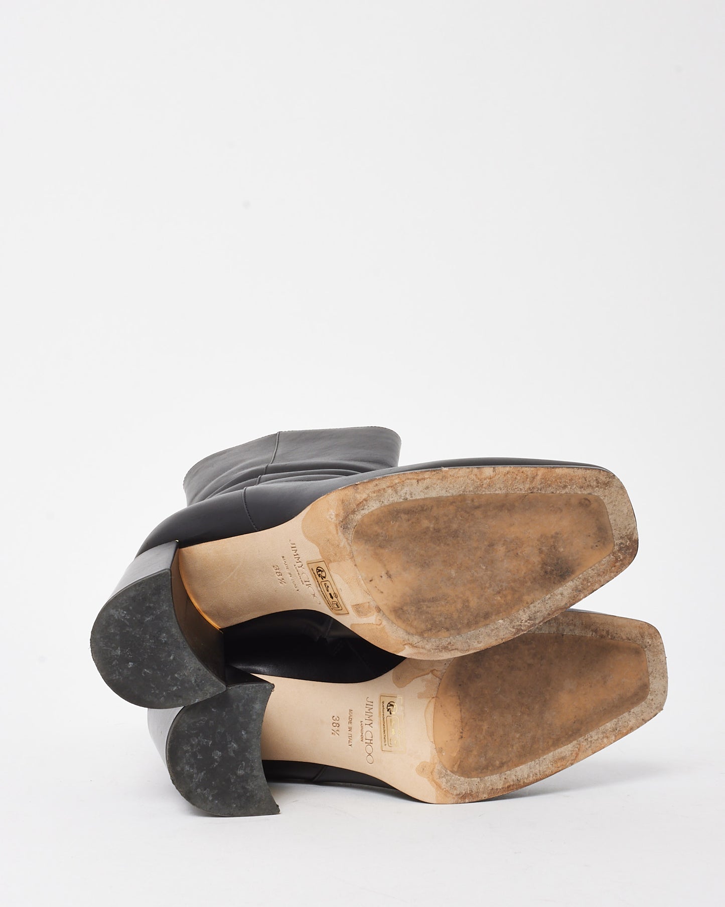 Jimmy Choo Black Leather Loren 85 Ankle Boots - 38.5