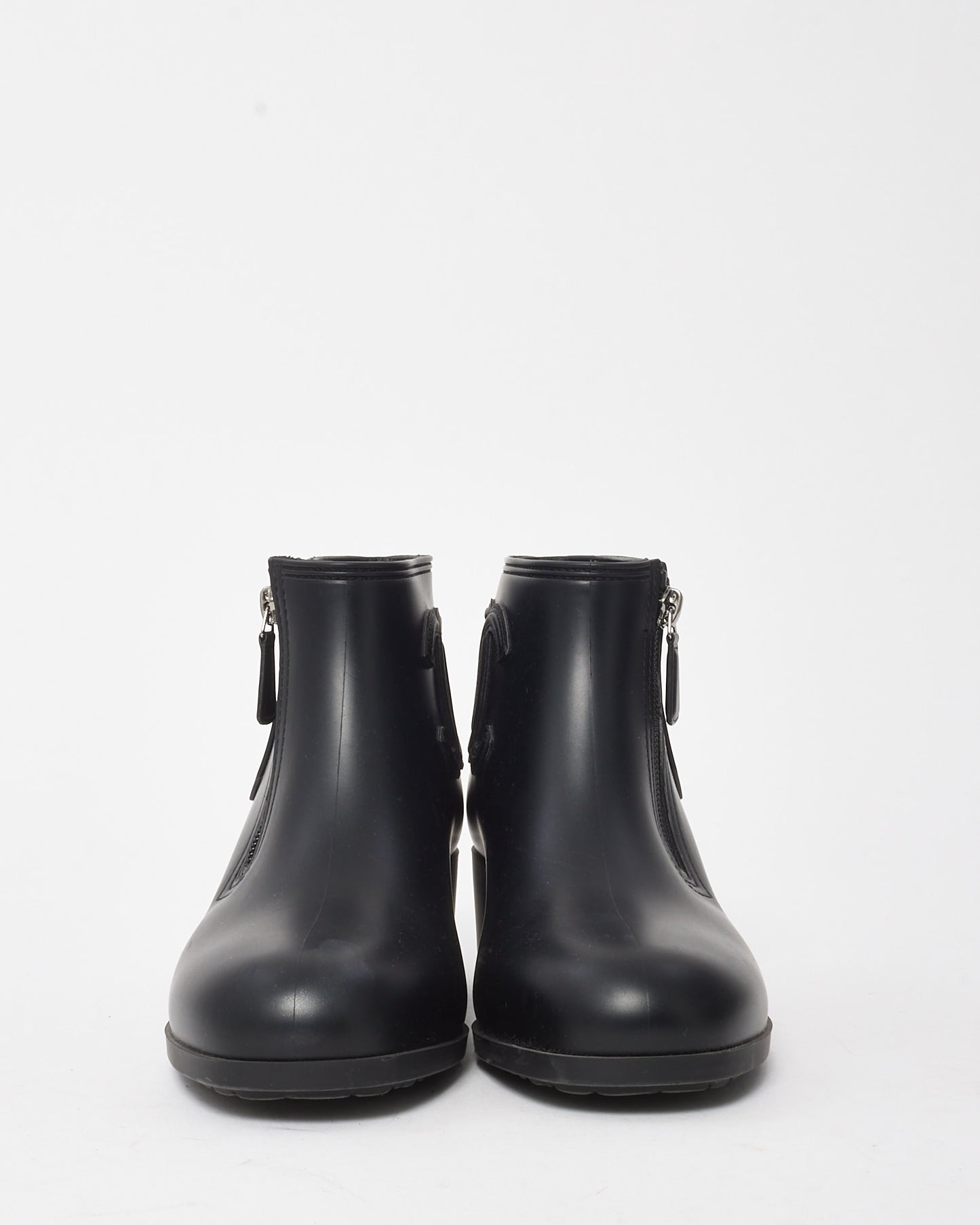 Chanel Black PVC Rubber CC Logo Ankle Booties - 38