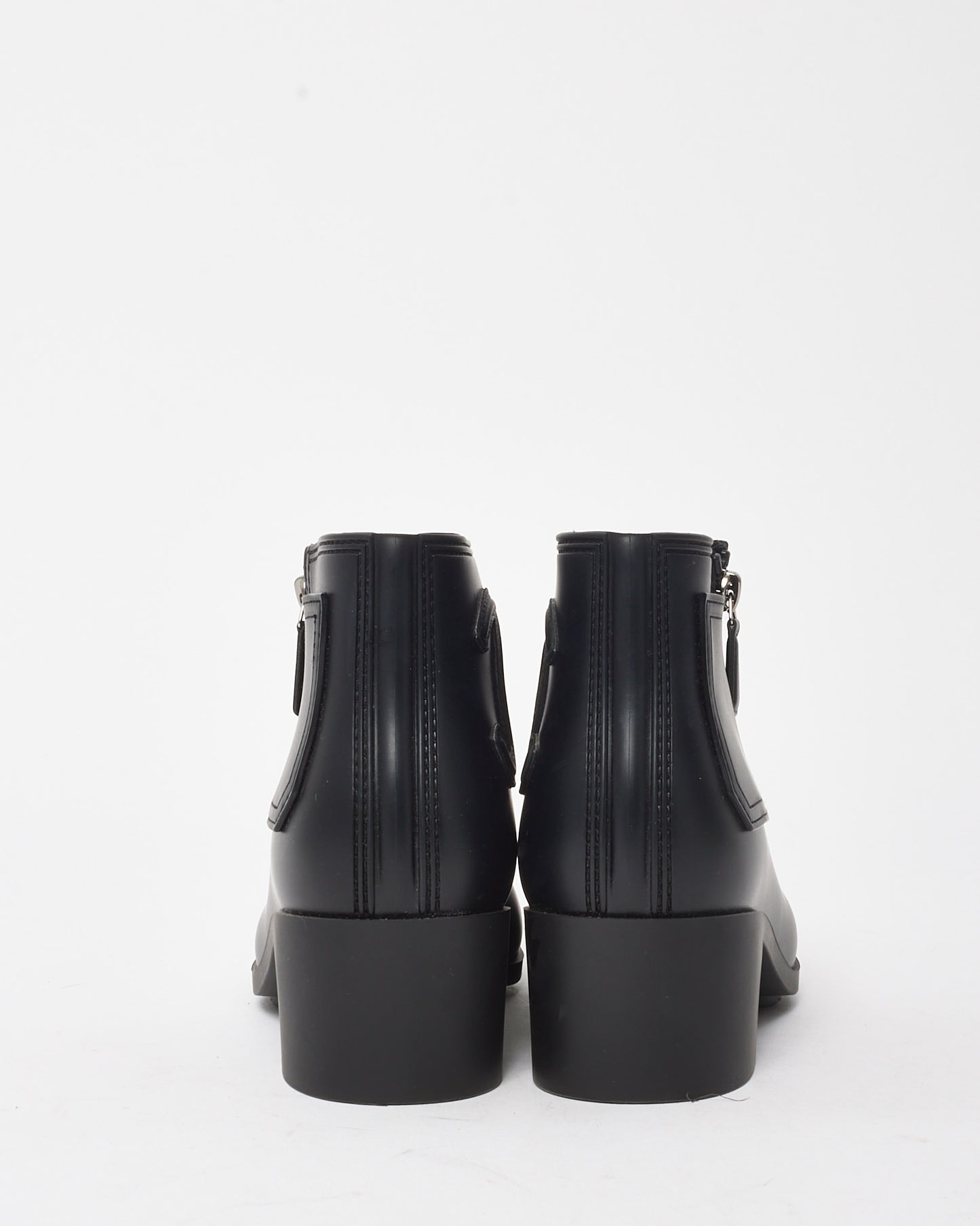 Chanel Black PVC Rubber CC Logo Ankle Booties - 38