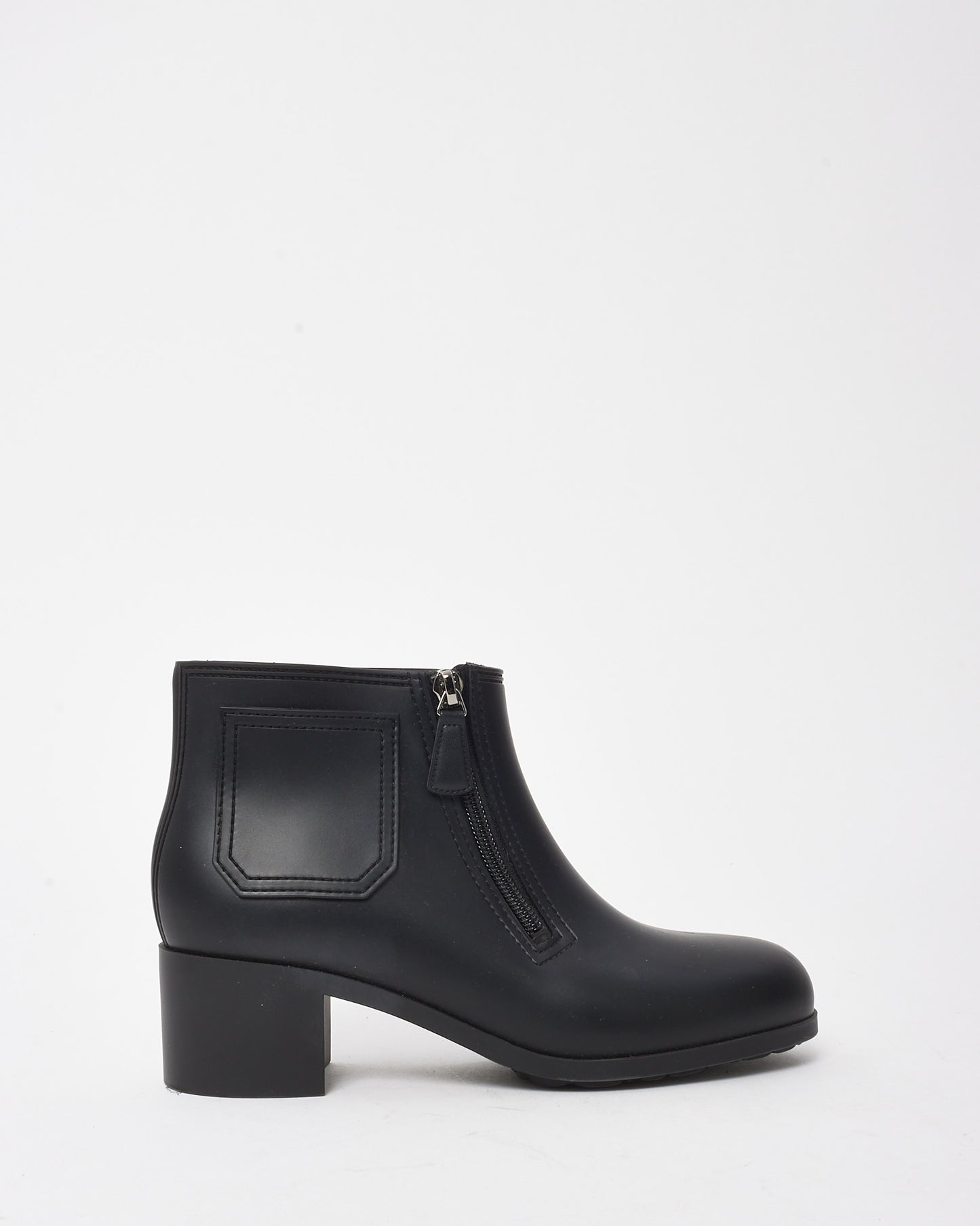 Chanel Black PVC Rubber CC Logo Ankle Booties - 38