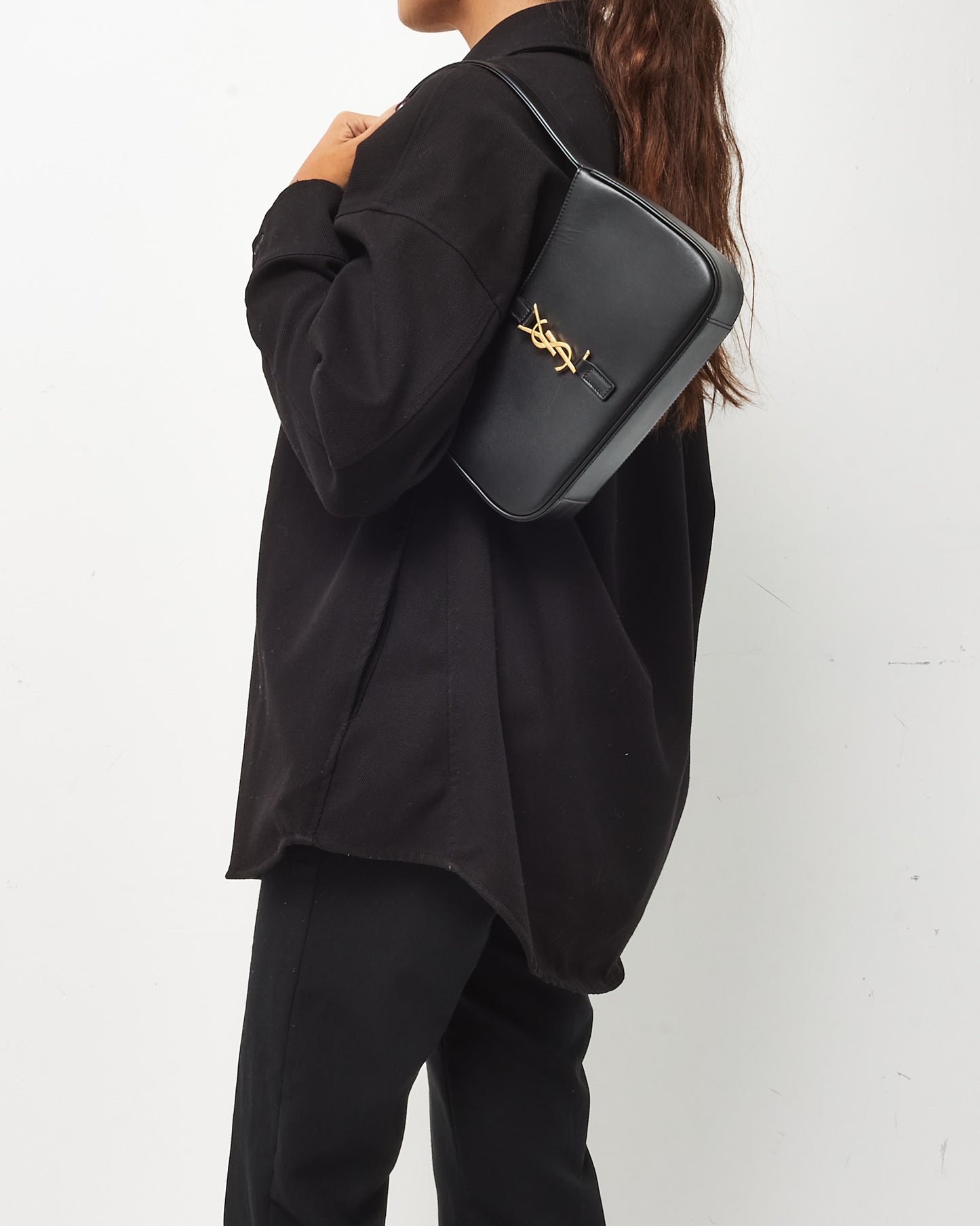 Saint Laurent Black Smooth Calfskin Leather Le 5 a 7 Shoulder Bag